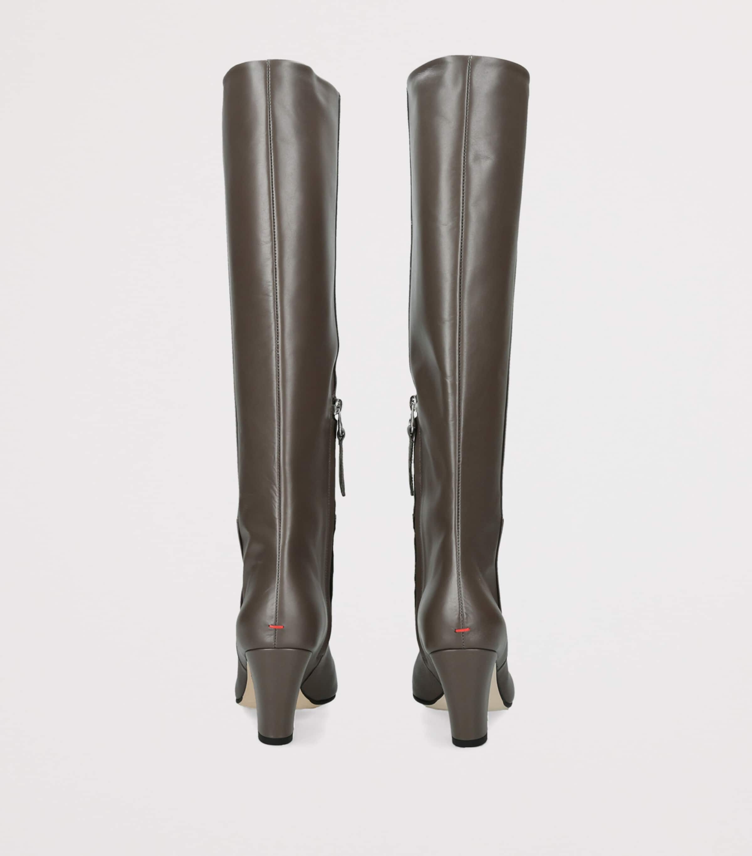 aeyde Leather Silva Knee-High Boots 75 Taupe Image 3