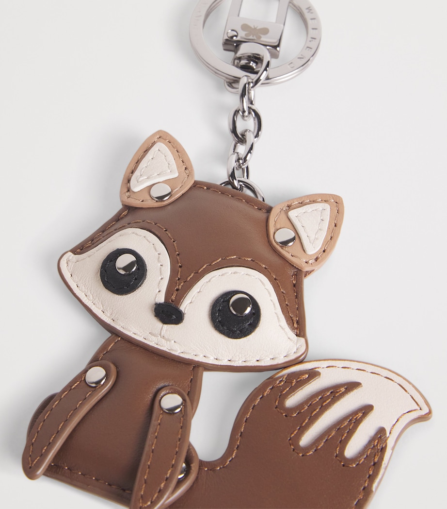 Leather Fox Key Ring BROWN Image 1