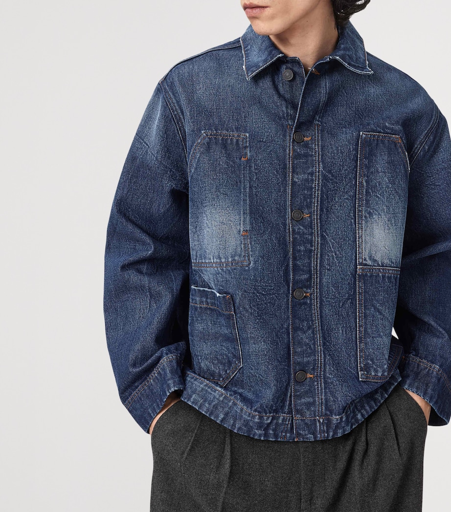 AllSaints Mens Mukesh Denim Jacket Dark Indigo Image 6