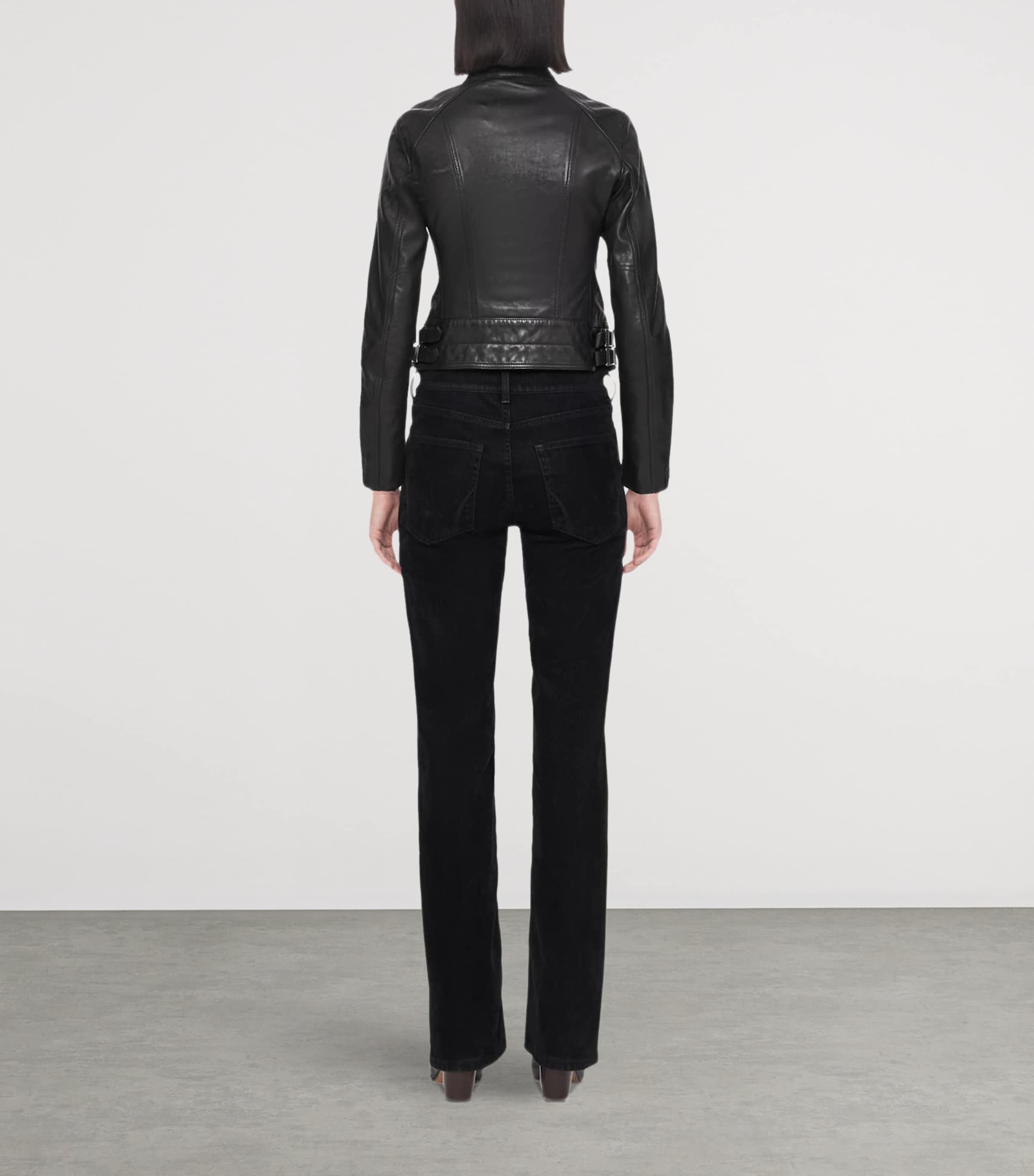 AllSaints Womens Comet Leather Jacket Black Image 7