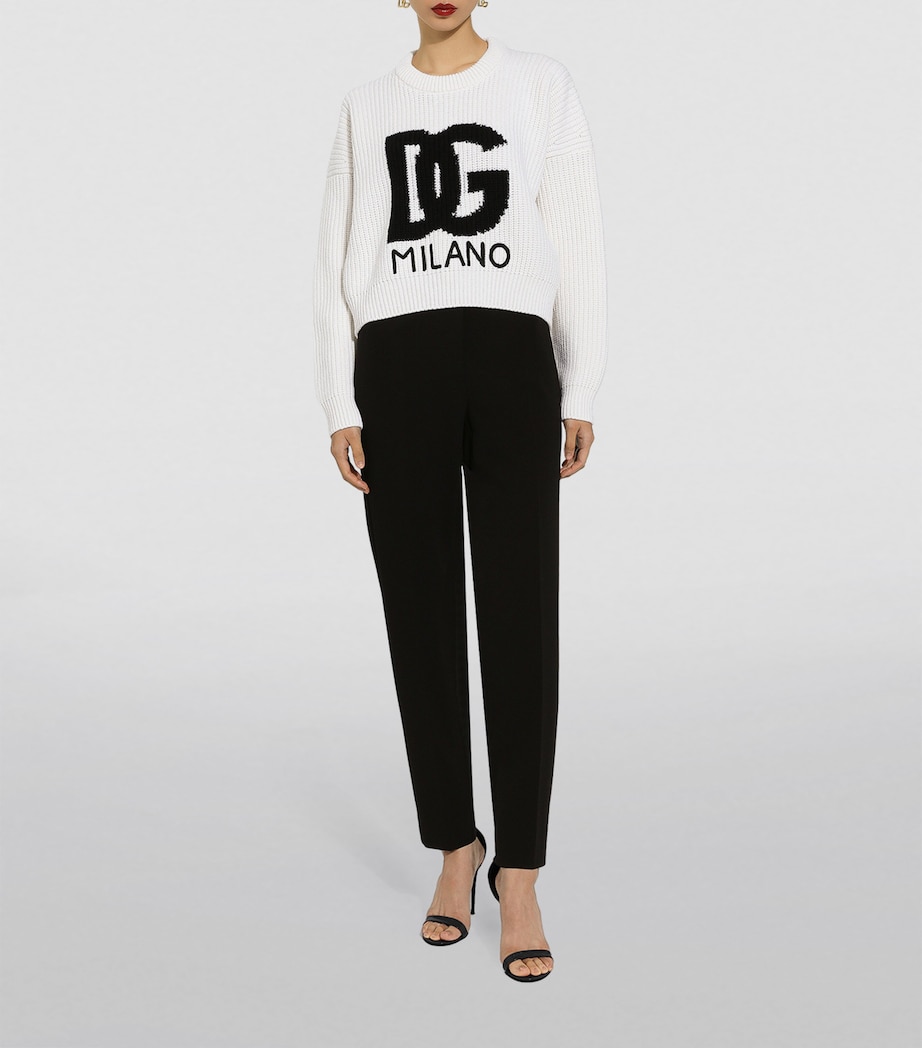 Wool Logo Sweater W0002-NATURALE/NERO Image 2