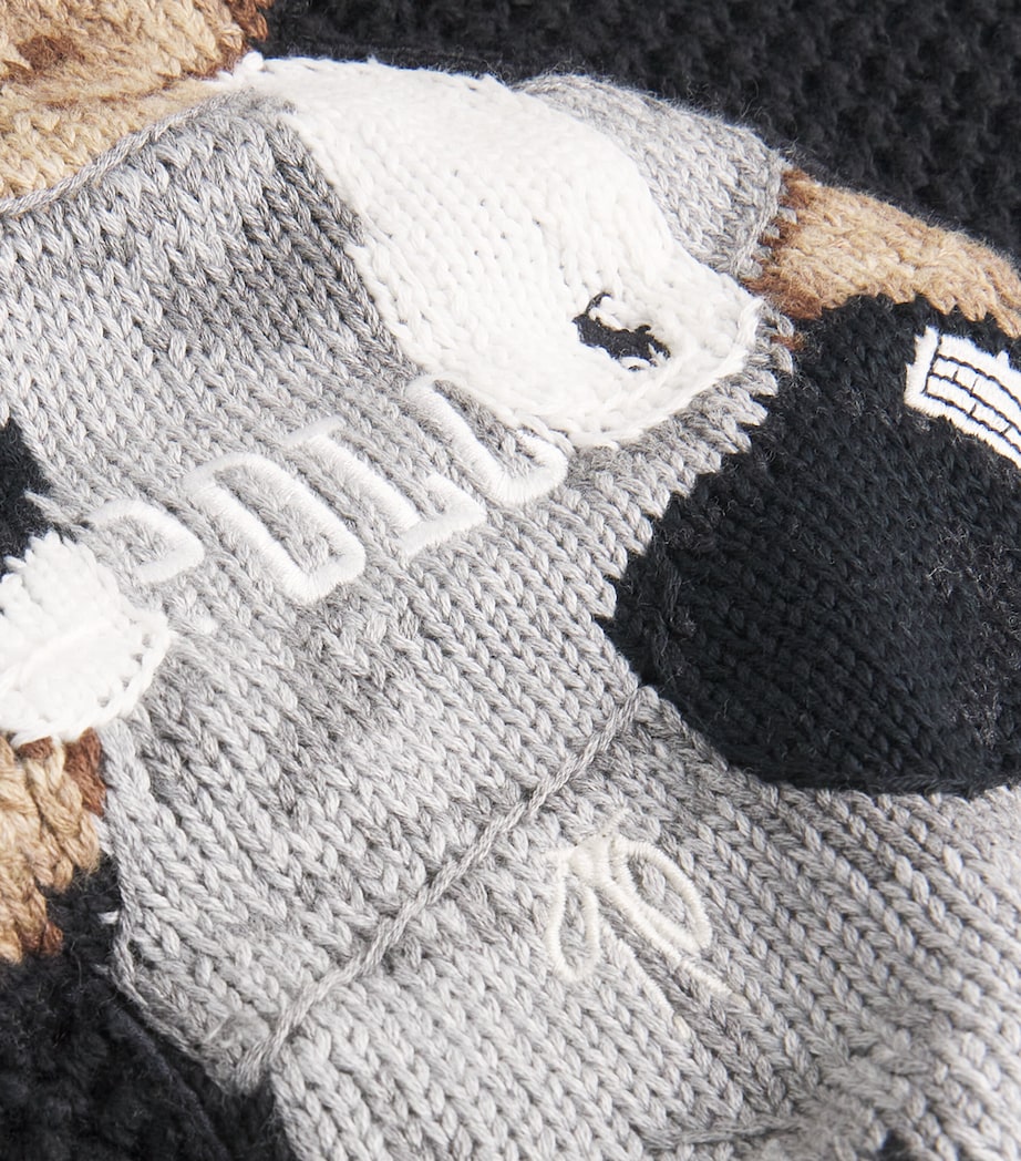Cotton Open Knit Polo Bear Sweater POLO BLACK Image 5
