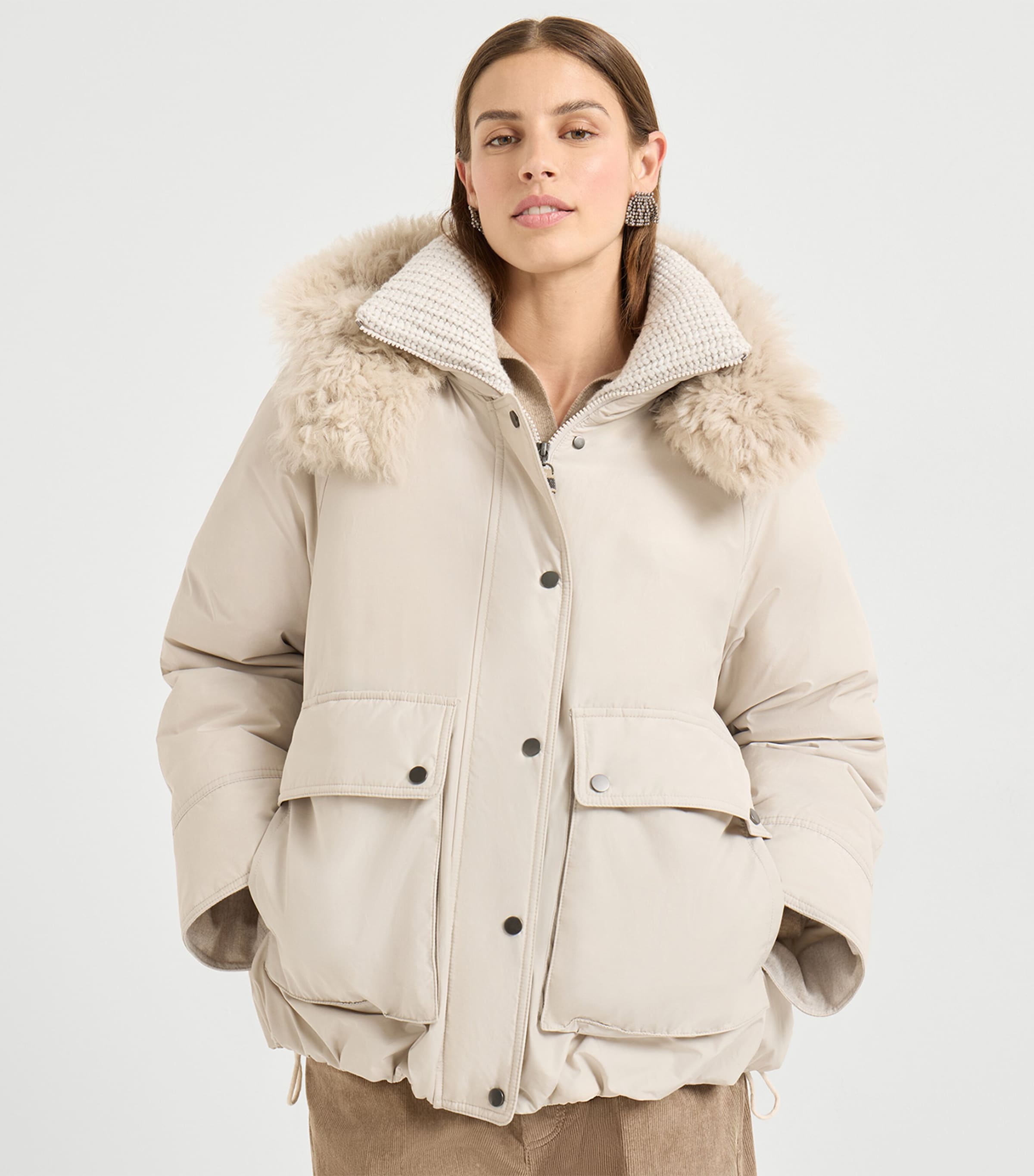 Shearling-Hood Down Parka C7958 Image 2