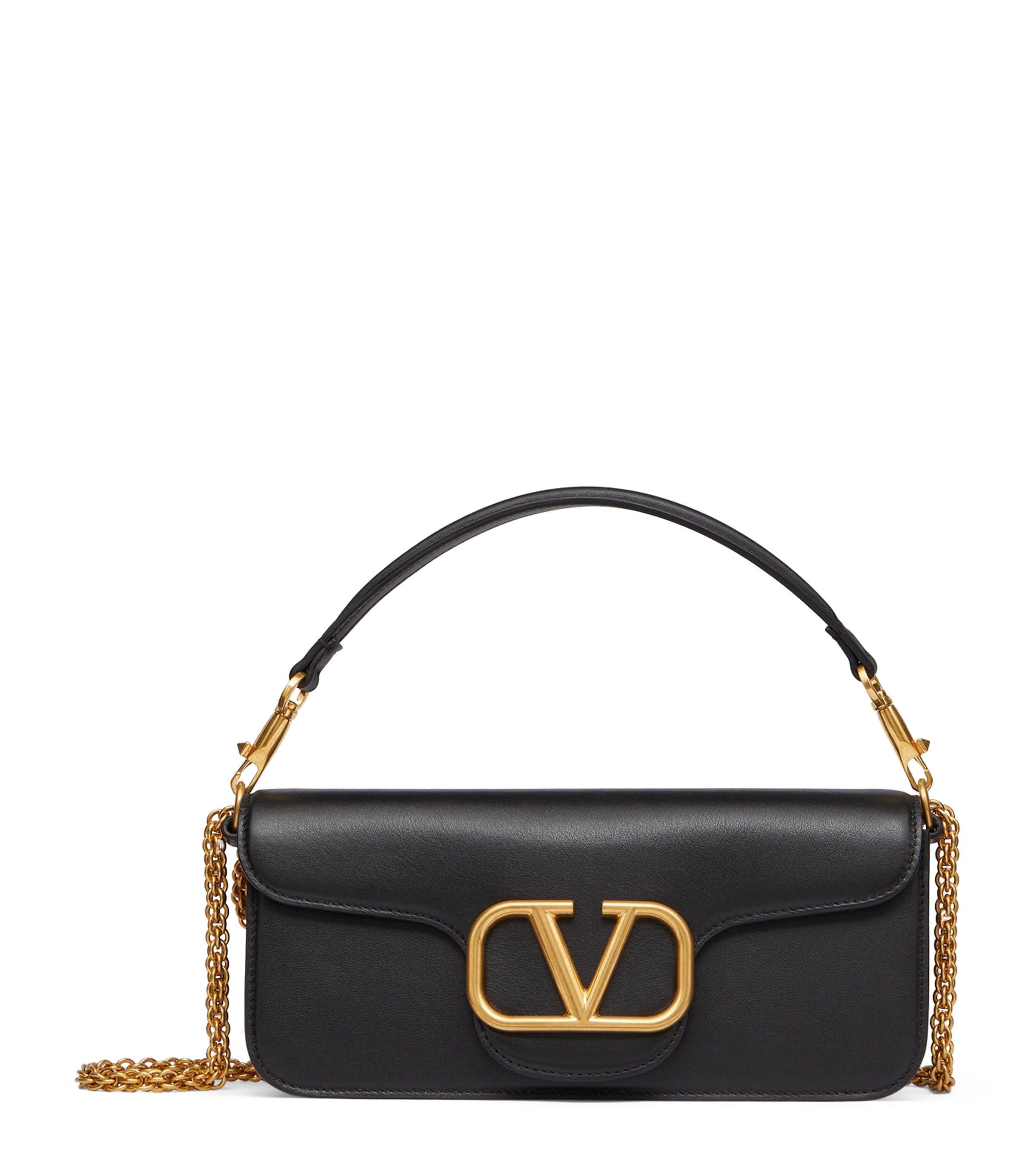 ☆人気のＶロゴ 国内発☆ Valentino SMALL LEATHER SHOULDER BAG VALENTINO Garavani V Logo Leather Crossbody Bag Black