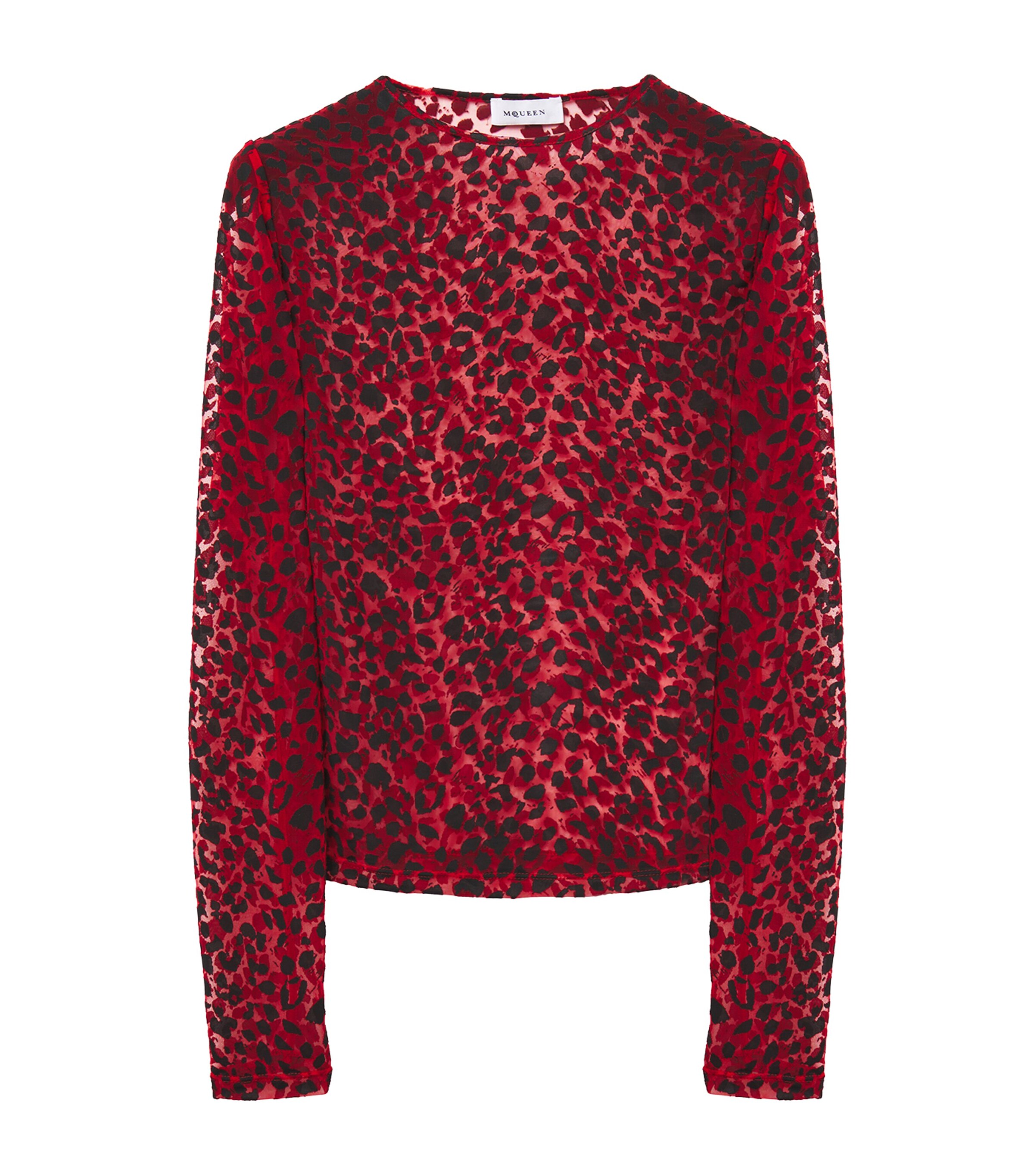 Alexander Mcqueen Leopard-patterned Top In Burgundy