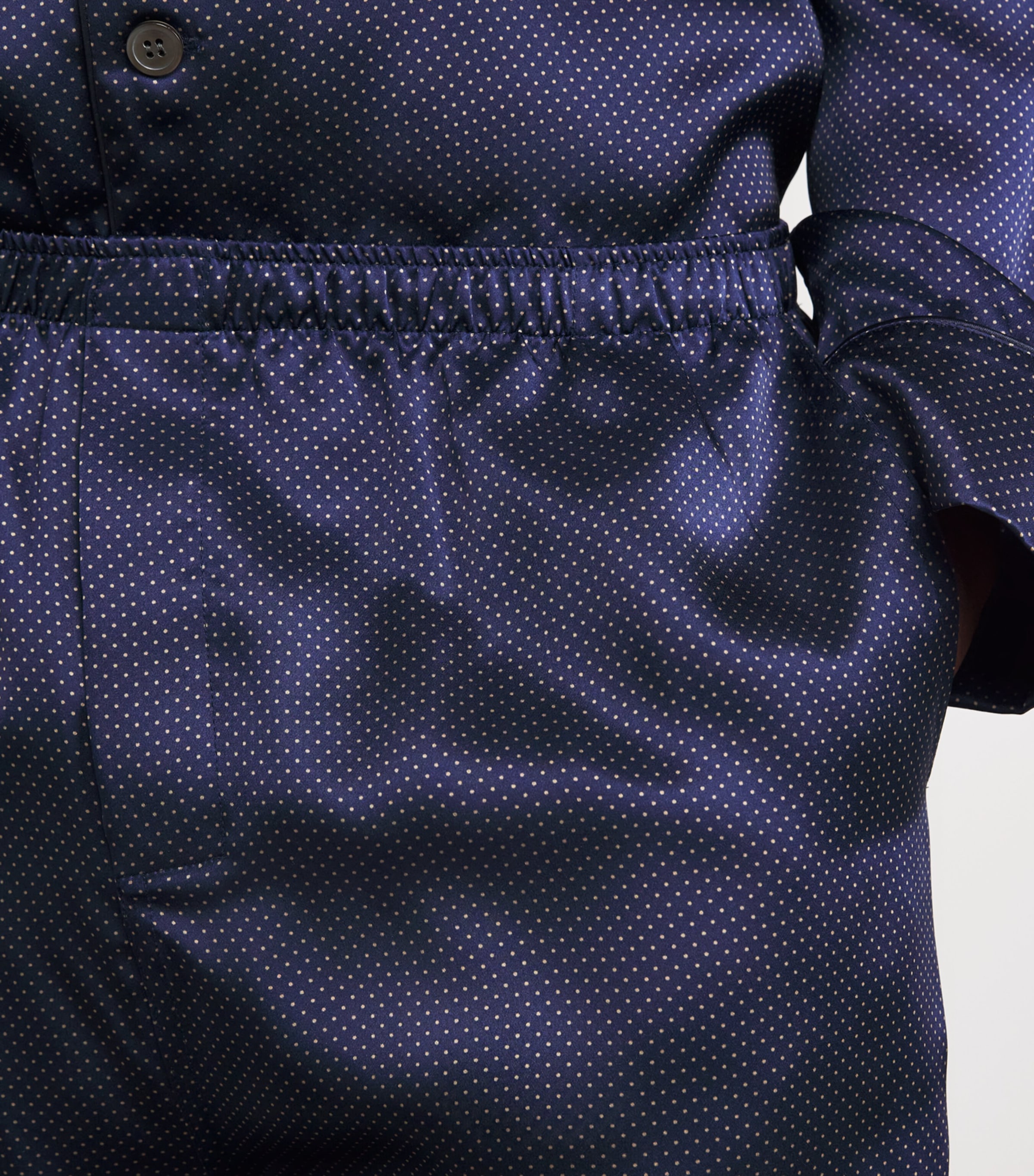 Silk Micro-Dot Pyjama Set NAVY Image 6