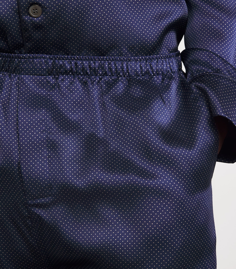 Silk Micro-Dot Pyjama Set NAVY Image 6