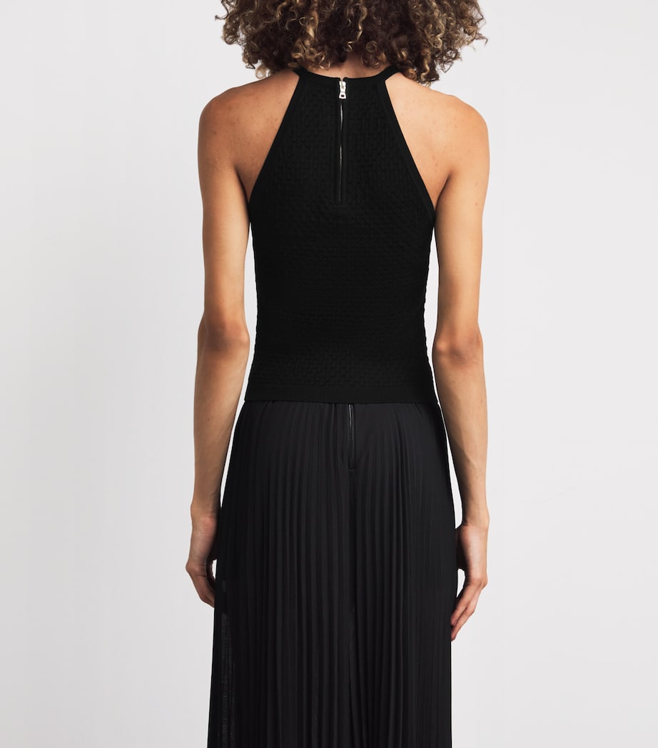 Heidi Pointelle Tank Top BLACK A001 Image 4