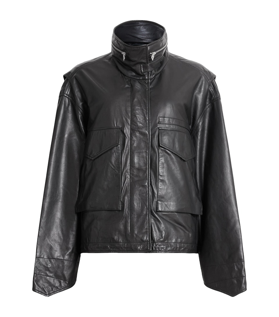 AllSaints Clay Leather Jacket Black