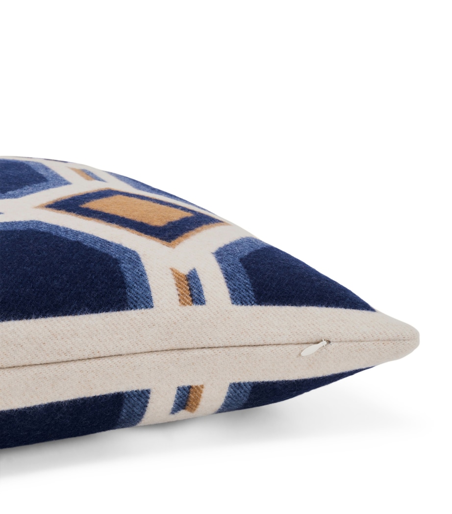 Wool-Cashmere Deco 005 Cushion (50cm x 50cm) 8E30 - BLUE/CREAM Image 6