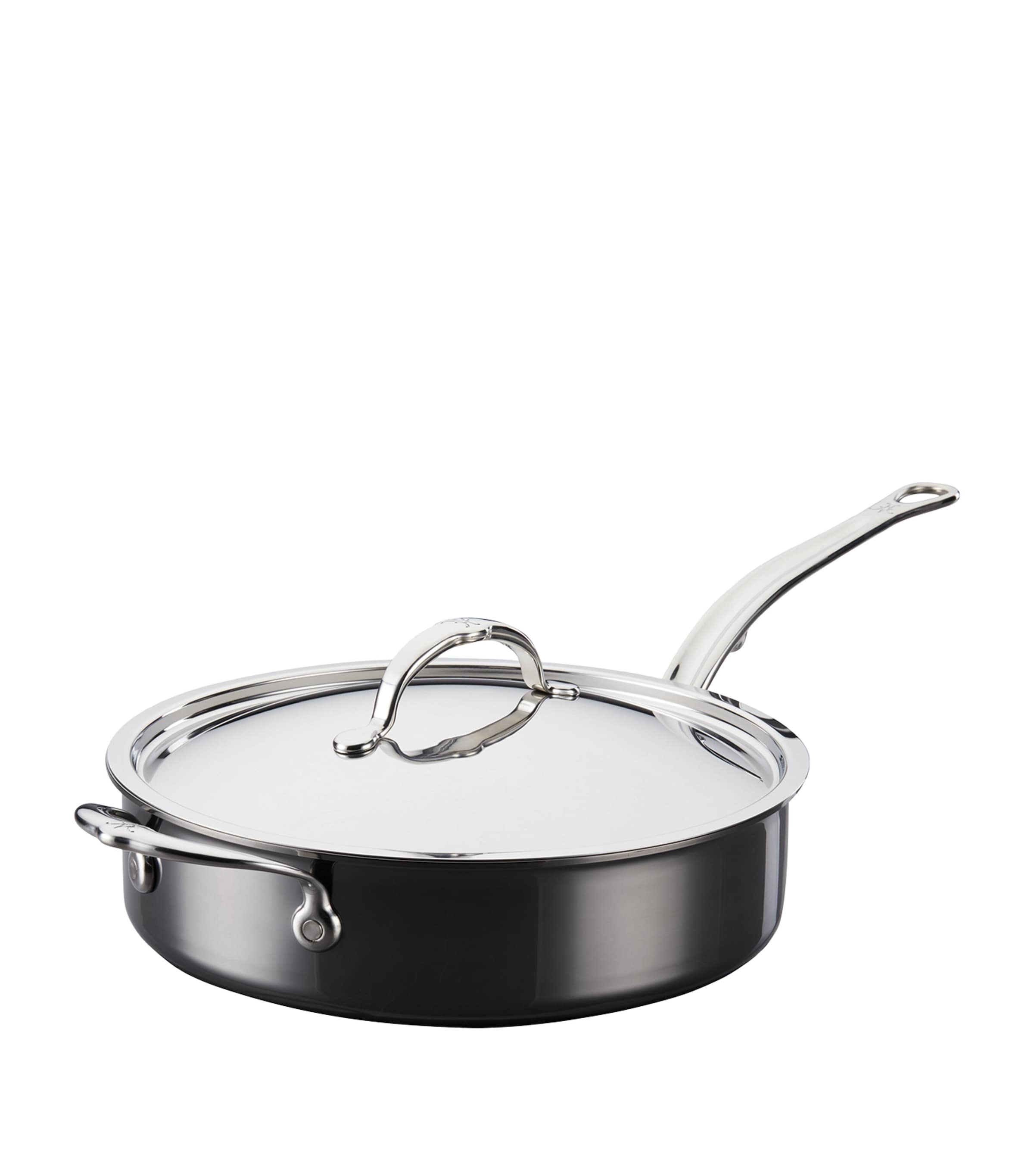 Hestan Stainless Steel Nanobond Sauté Pan With Lid In Silver