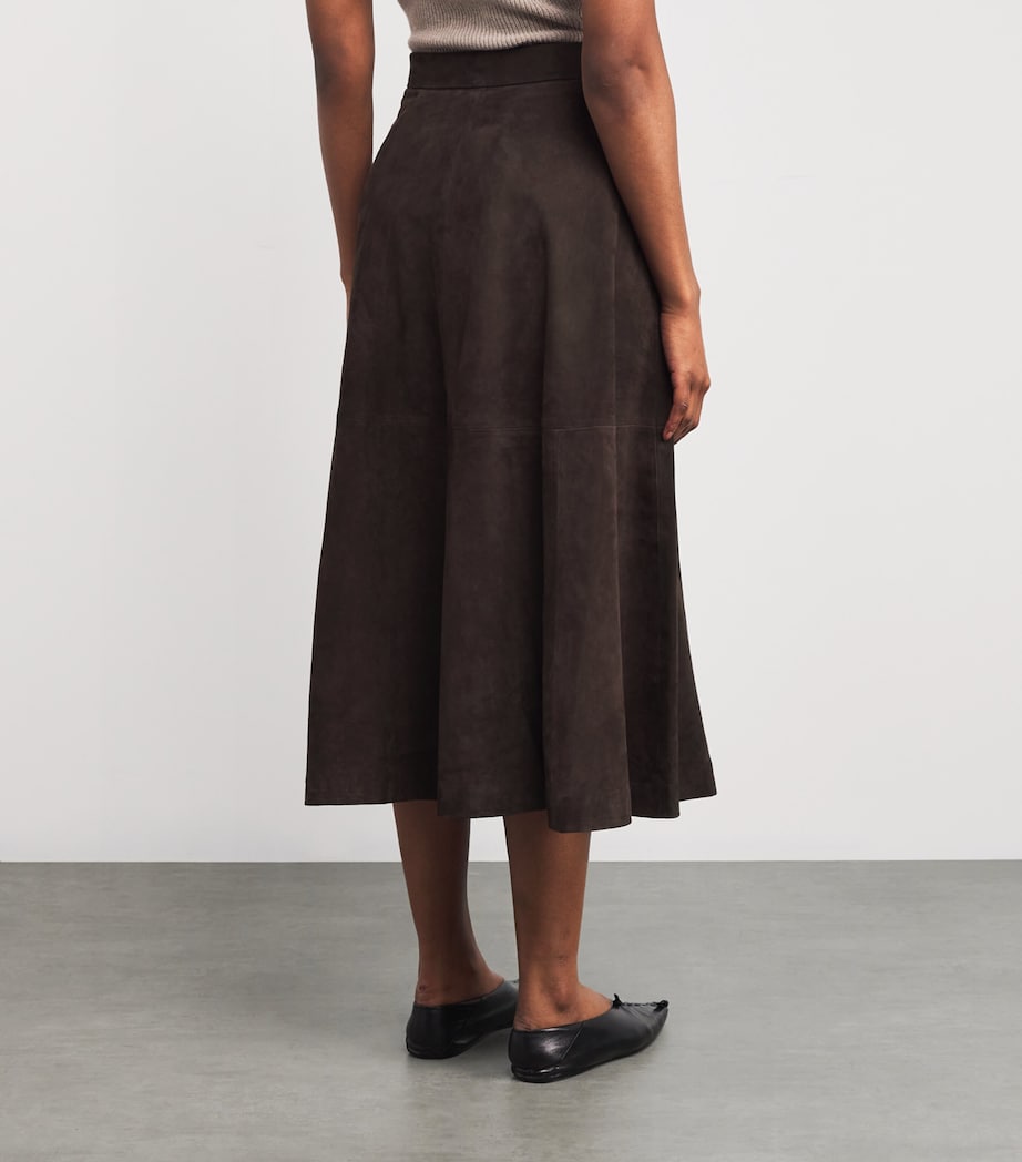 Suede Midi Skirt 204 DARK CHOCOLATE Image 4