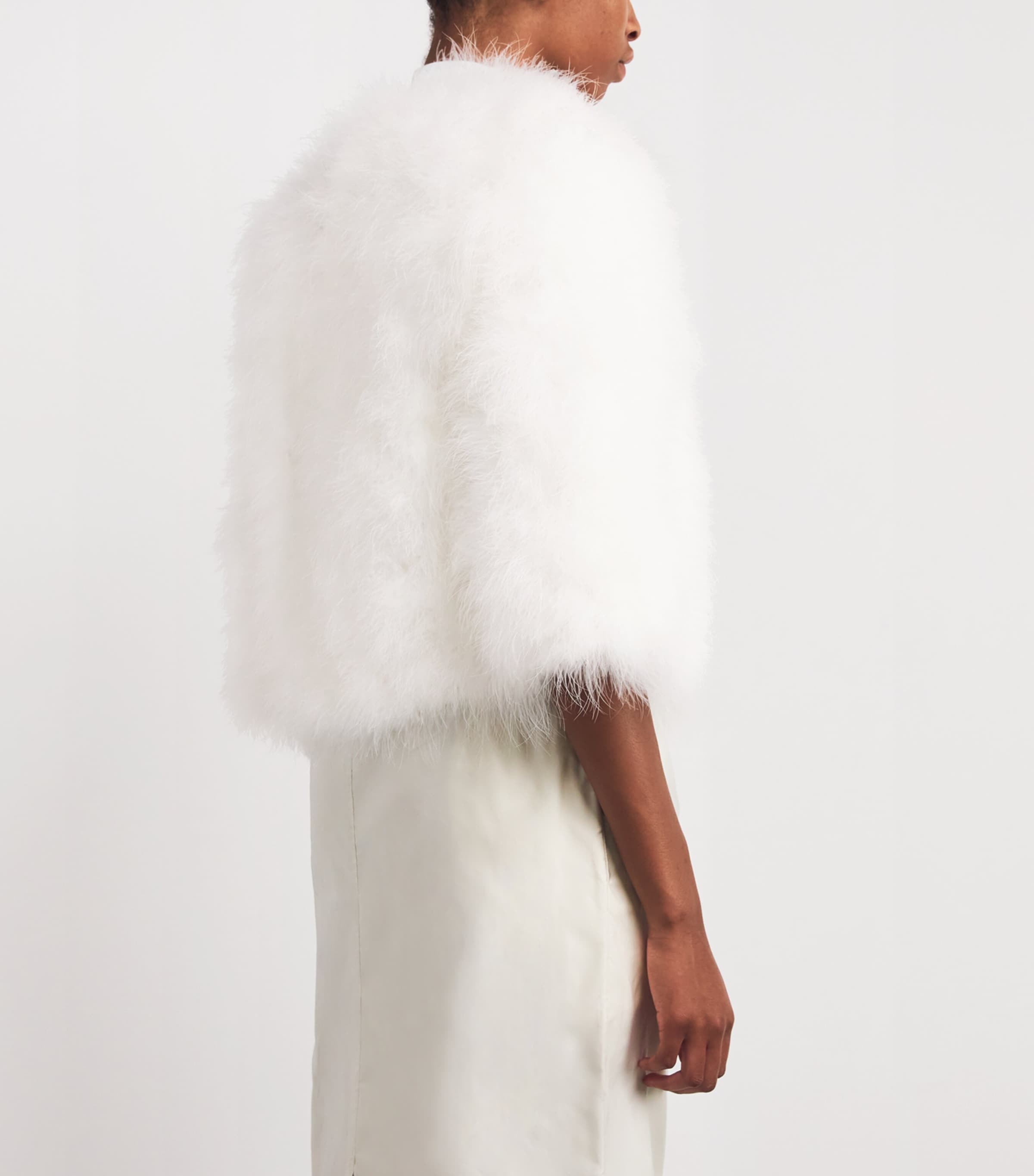 Feather Cropped Jacket A1006 Image 4