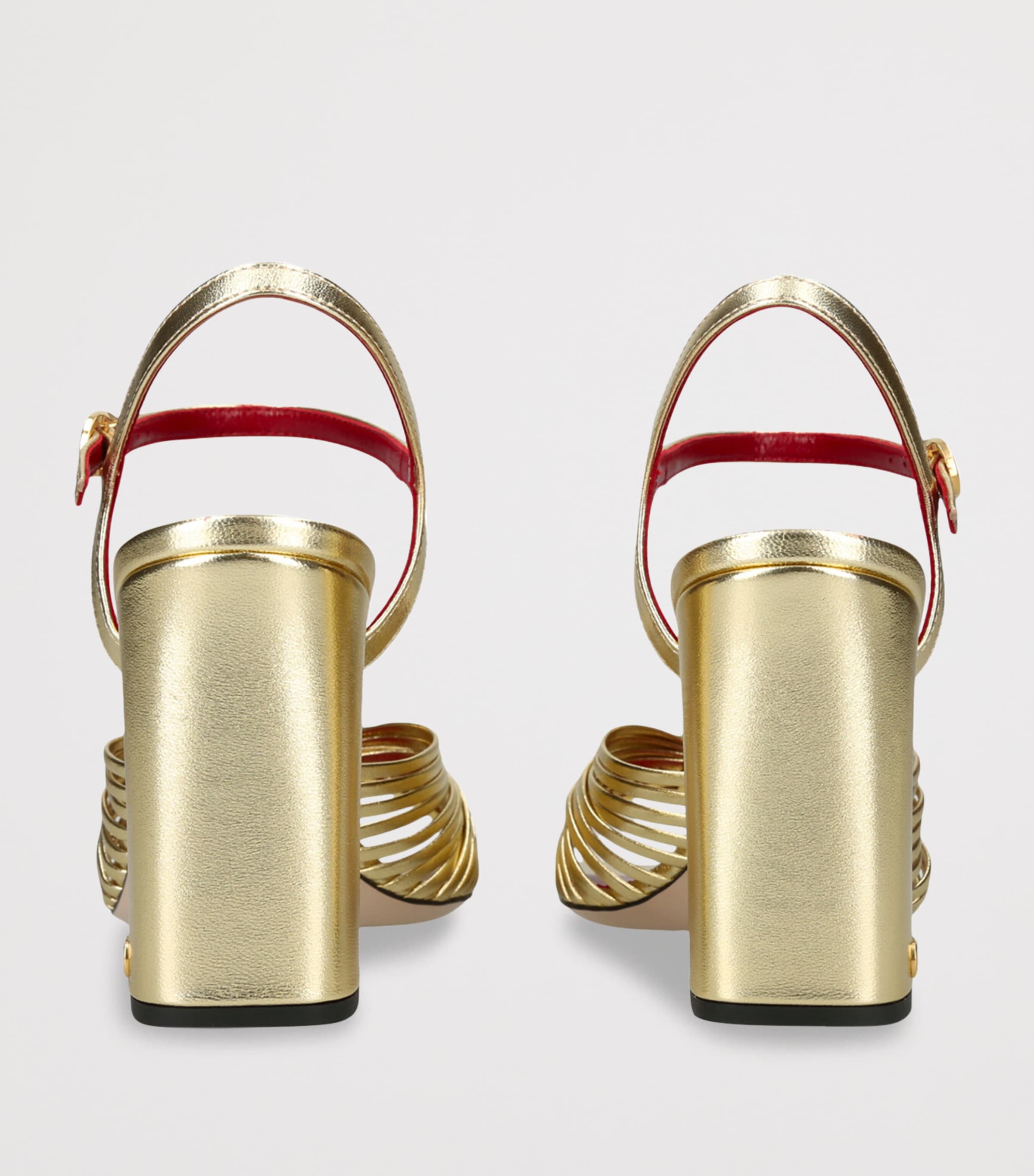 Valentino Garavani Leather Annet Heeled Sandals 90 Gold Image 2