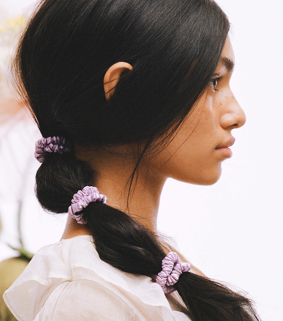 Mulberry Silk Skinny Scrunchies (Set of 4) WILDFLOWER Image 3