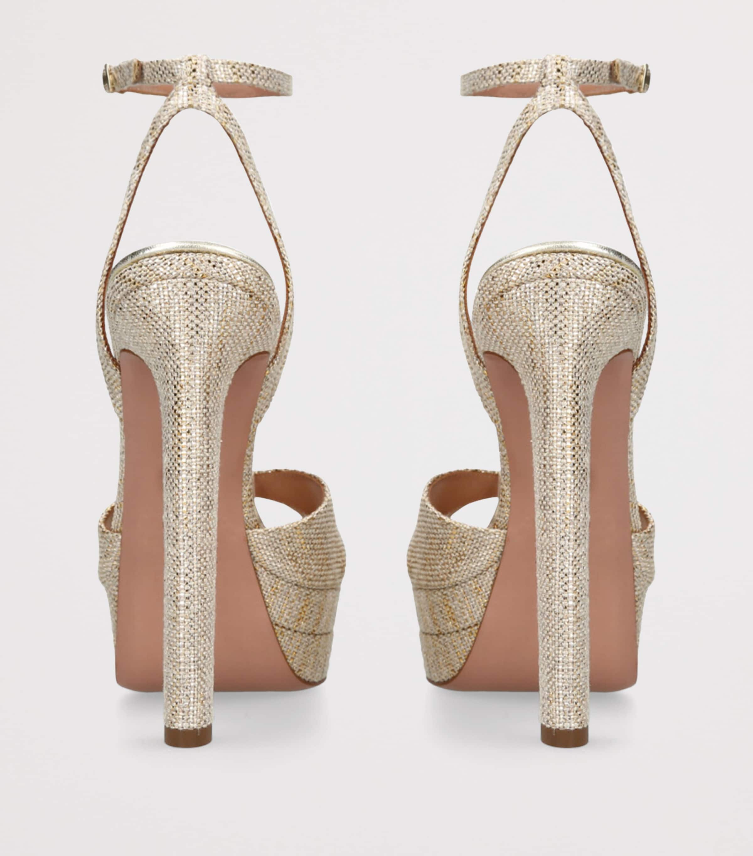 Aquazzura Metallic Divine Plateau Platform Sandals 130