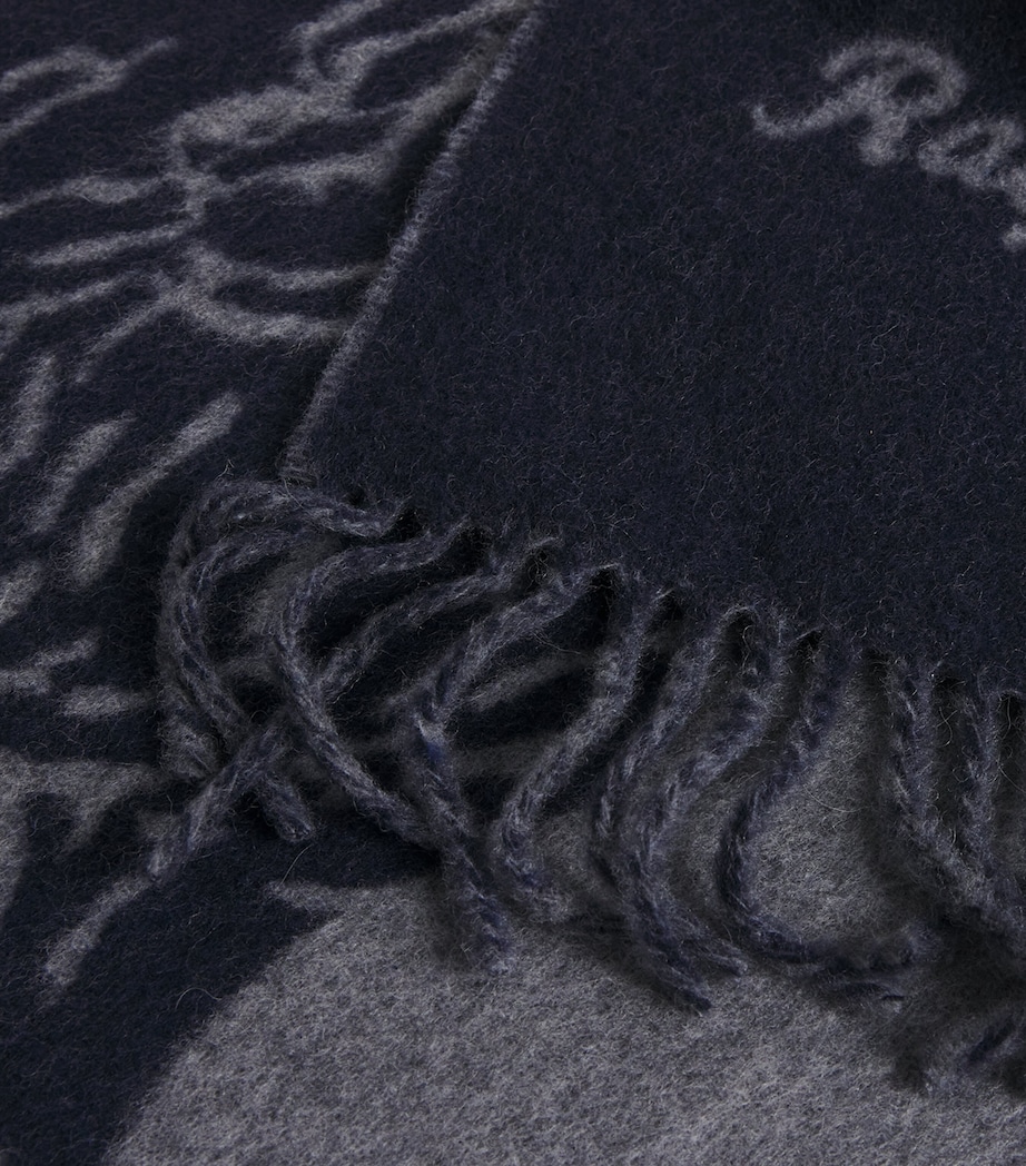 Wool-Blend Big Pony Jacquard Scarf MD GRY LT Image 4