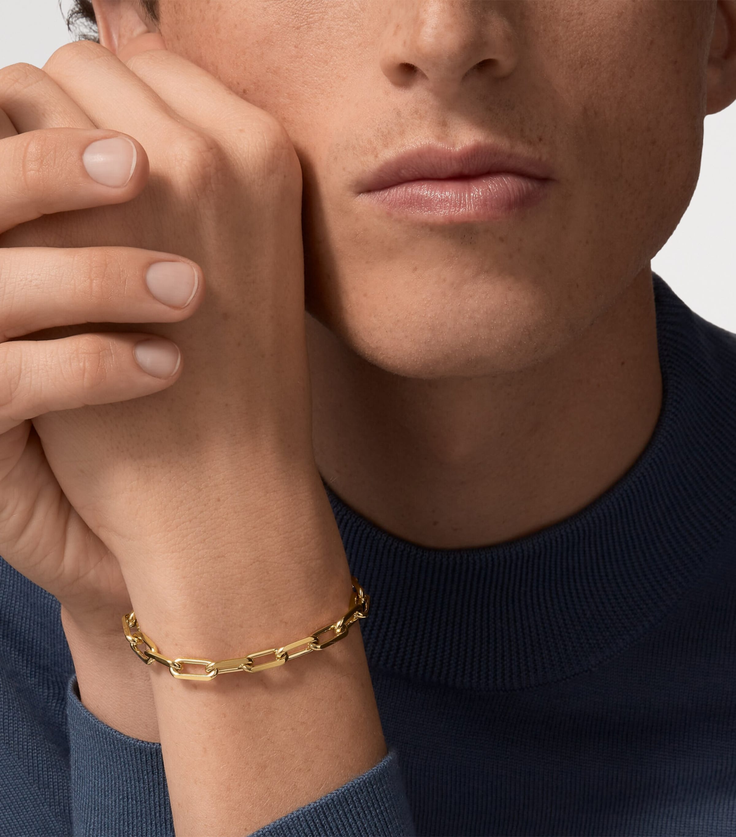 Medium Yellow Gold Santos de Cartier Chain Bracelet YELLOW GOLD Image 5