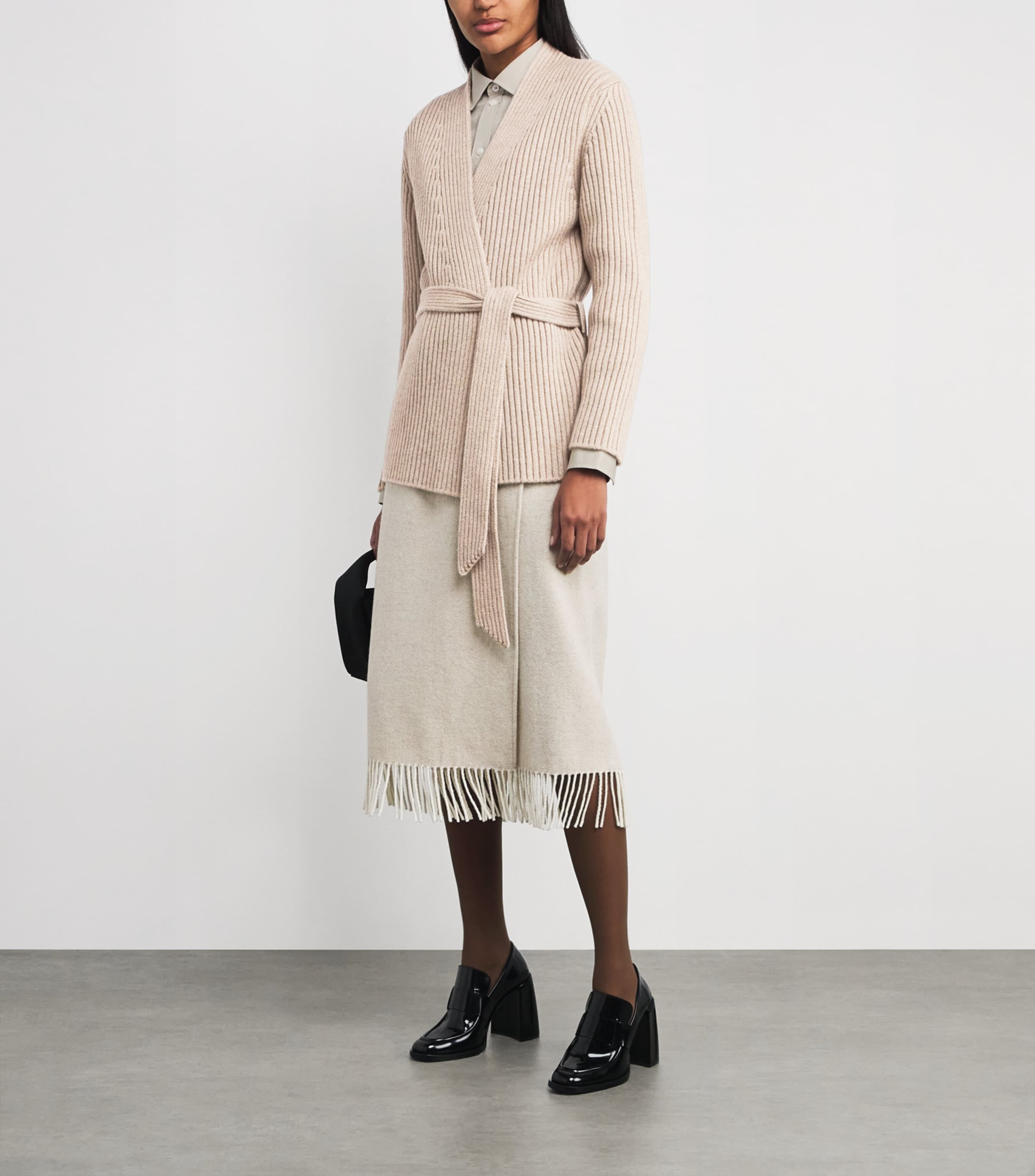 Cashmere Longline Cardigan DARK MEDIUM DYED Image 2