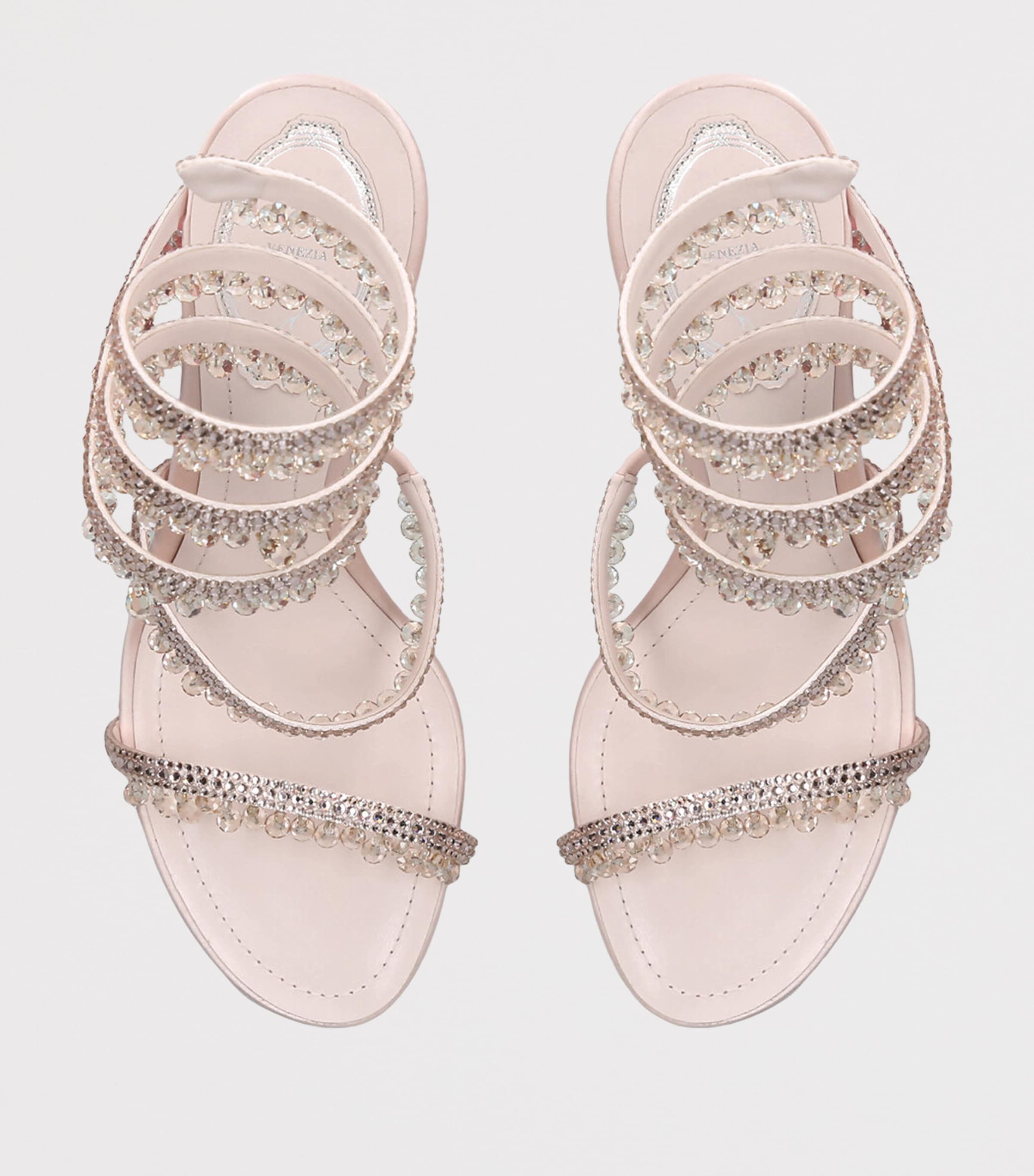 René Caovilla Embellished Chandelier Sandals 80 Pale Pink Image 4