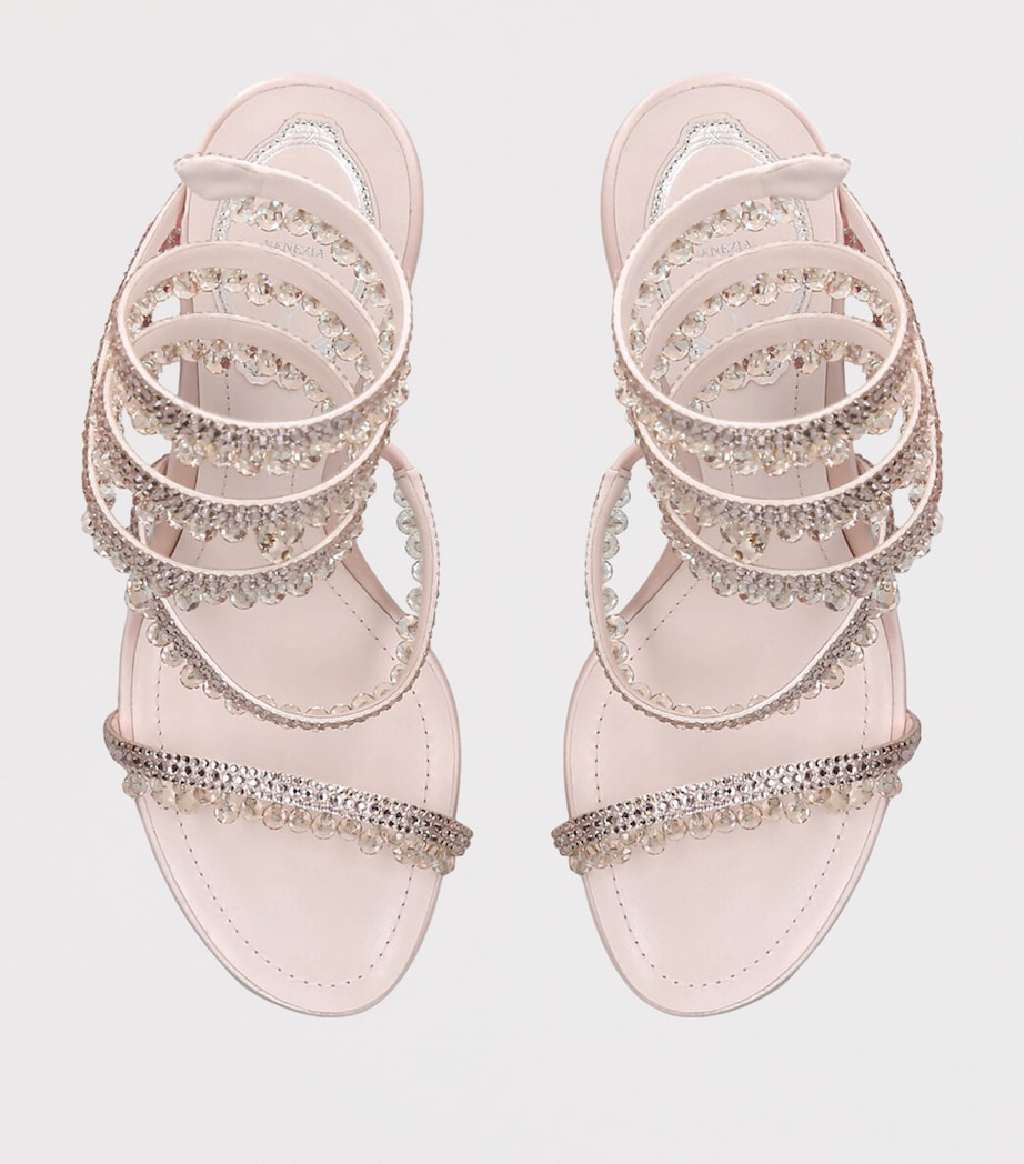 René Caovilla Embellished Chandelier Sandals 80 Pale Pink Image 4