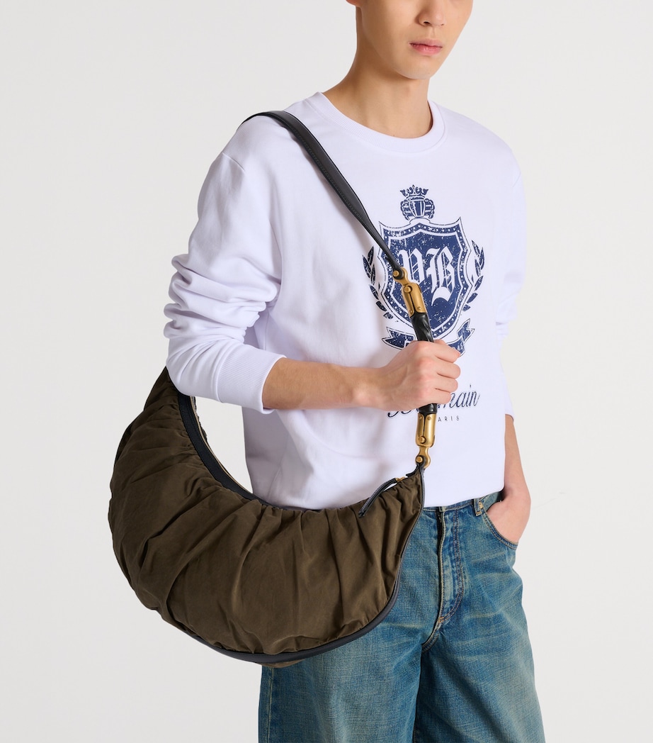 Balmain Eben Hobo Bag Kaki Image 6