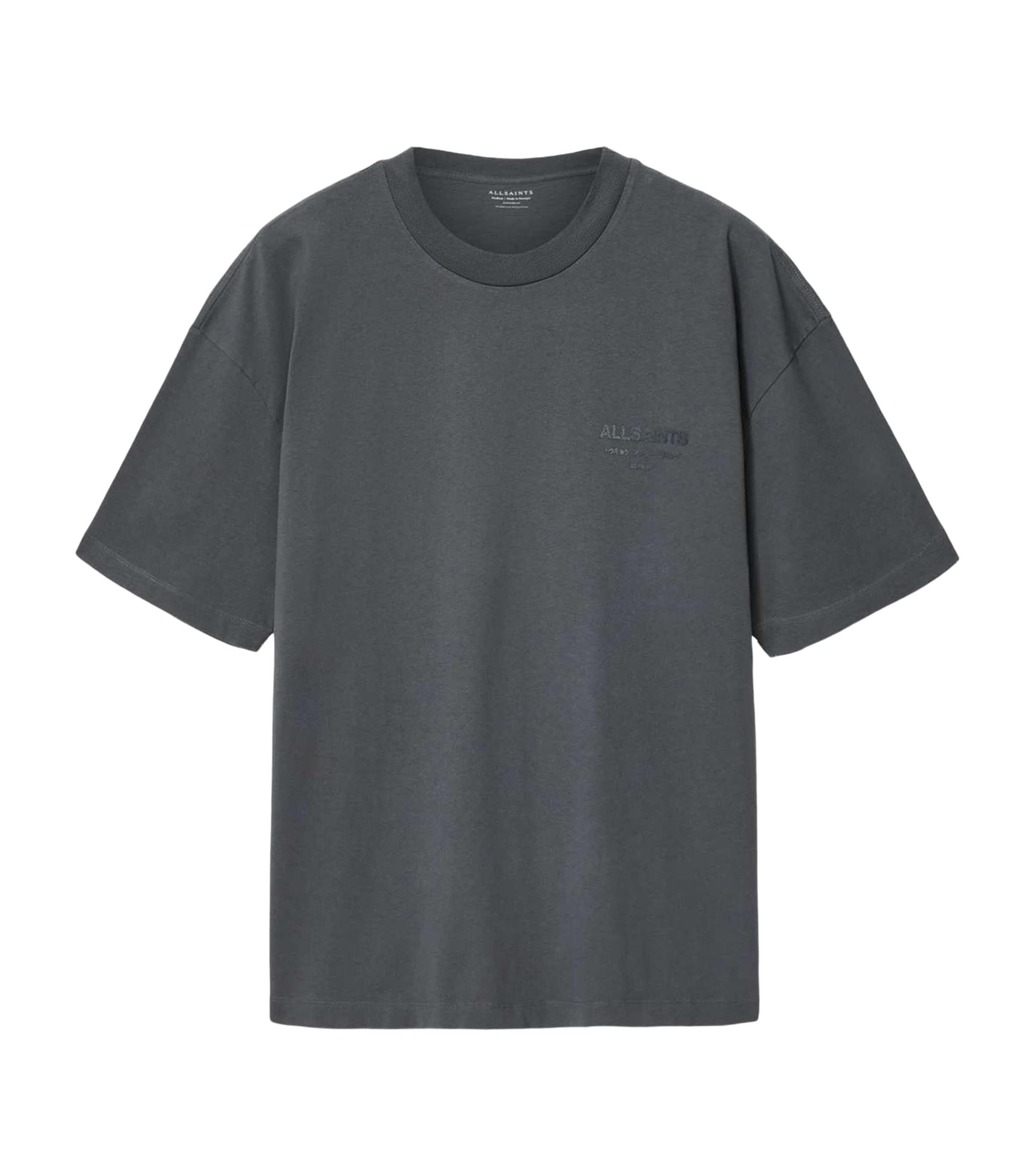 AllSaints Mens Organic Cotton Xander T-Shirt Dark Steel Blue Image 1