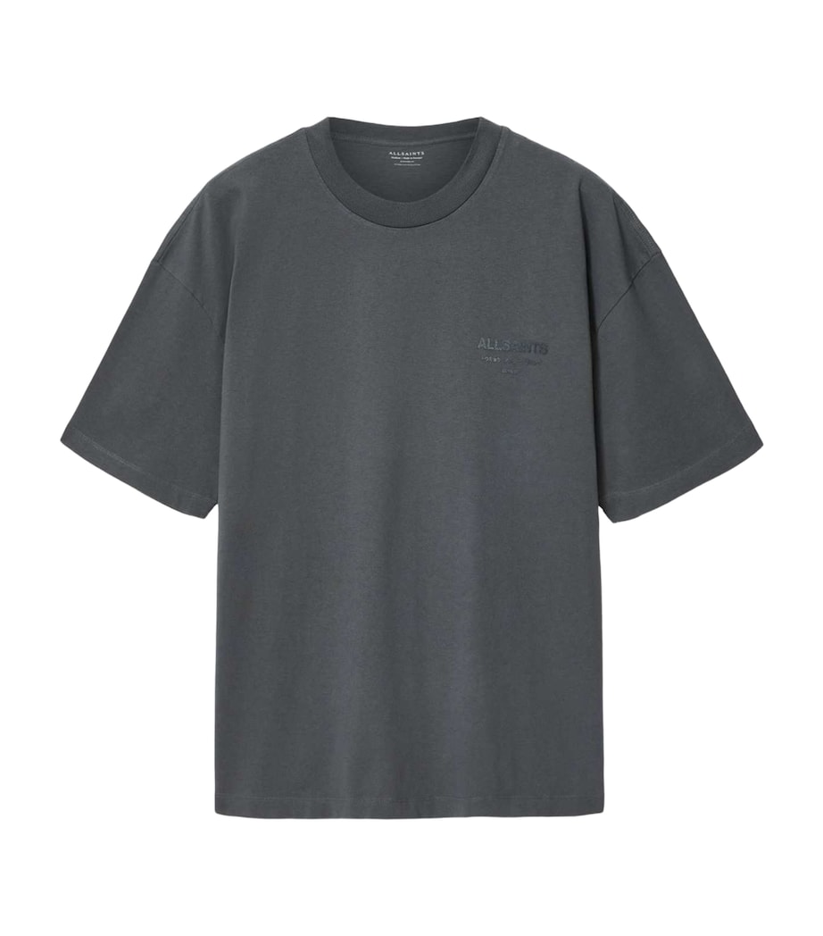 AllSaints Mens Organic Cotton Xander T-Shirt Dark Steel Blue Image 1