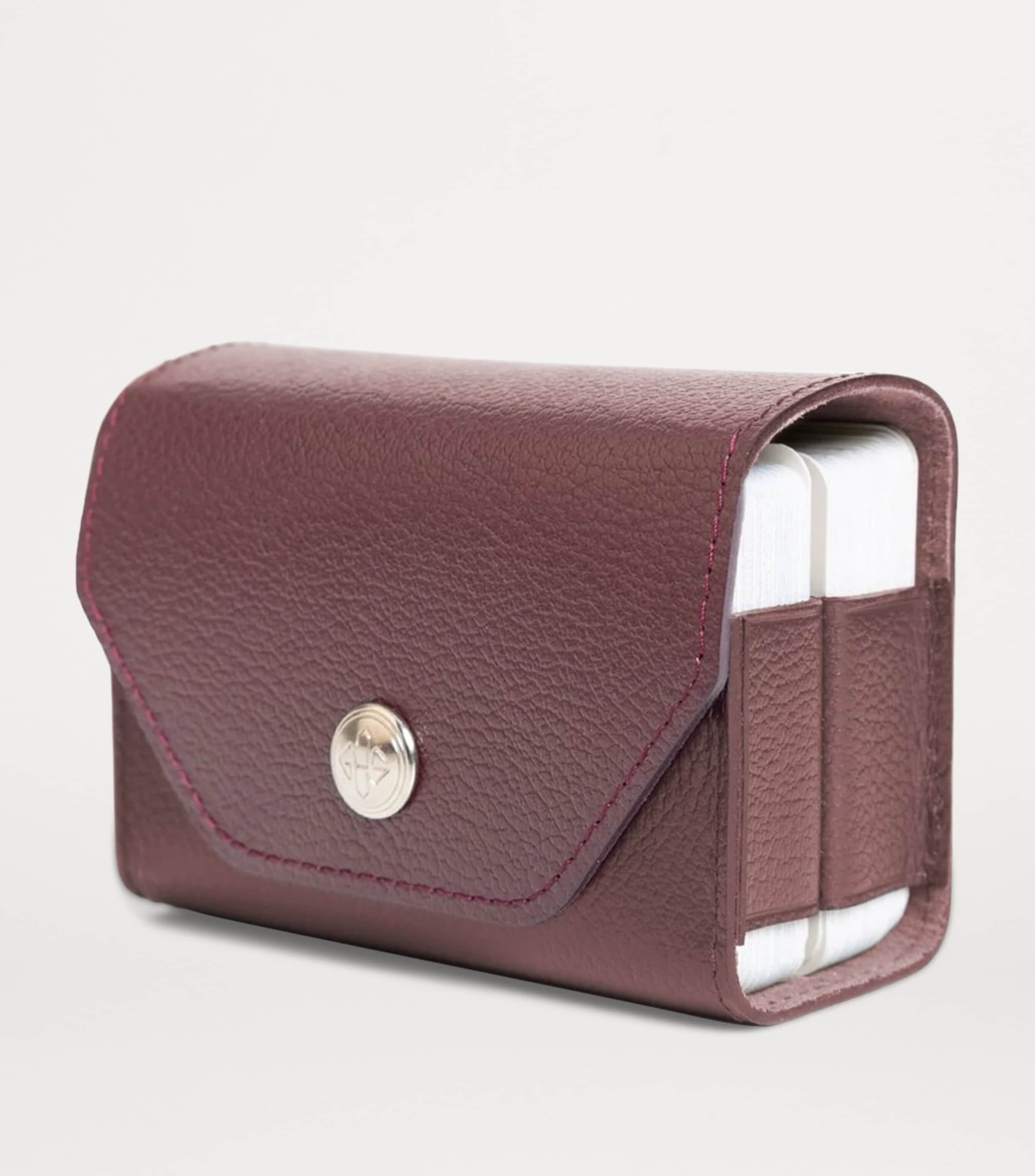 Leather Double Playing Cards Case BORDEAUX Image 4