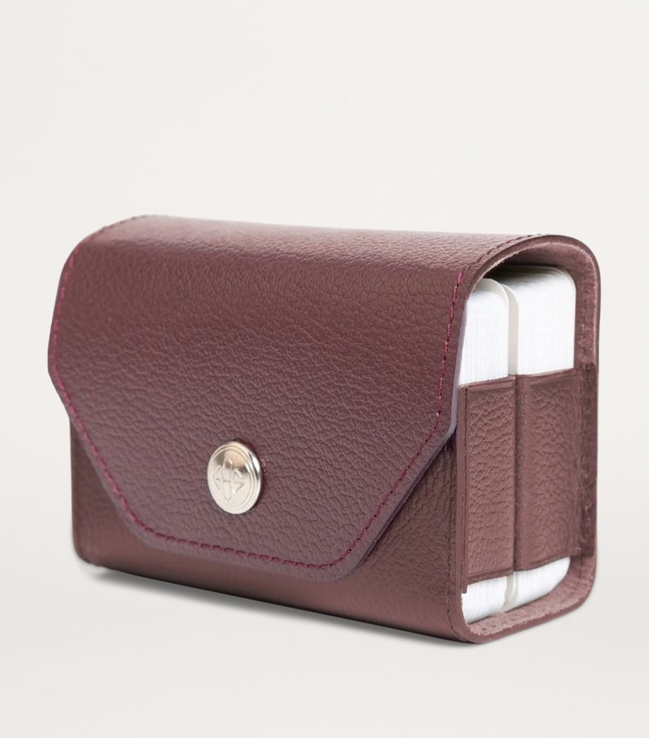 Leather Double Playing Cards Case BORDEAUX Image 4