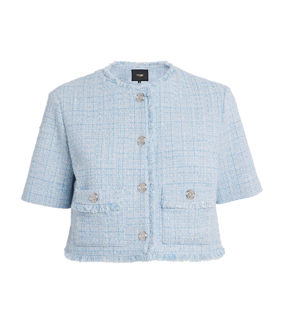 Tweed Cropped Jacket BLUE SKY Image 1