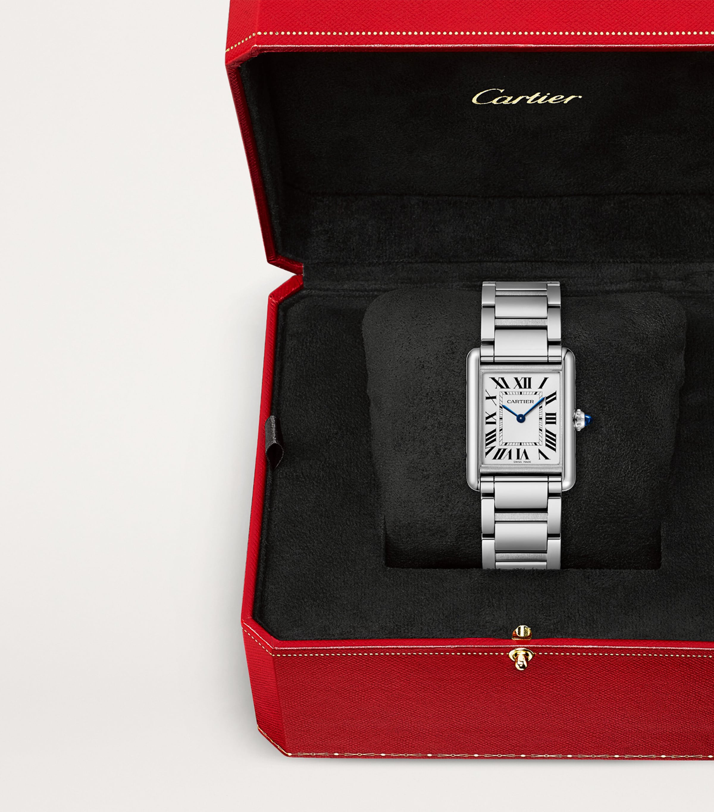 Cartier Large Stainless Steel Tank Must Watch 25.5mm Silver Image 4
