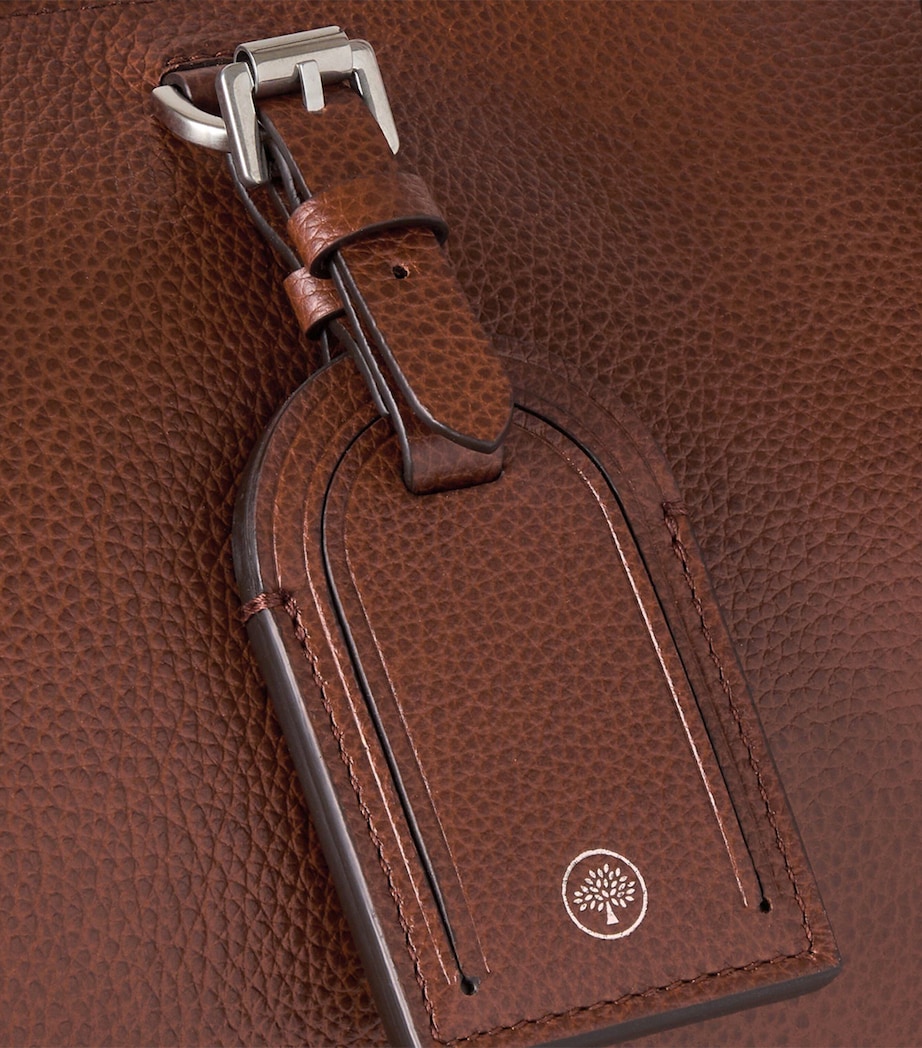 Medium Leather Heritage Clipper Holdall OAK Image 5