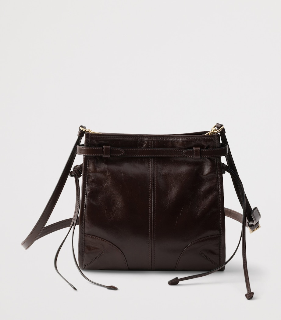 Prada Mini Leather Bonnie Shoulder Bag Brown Image 3