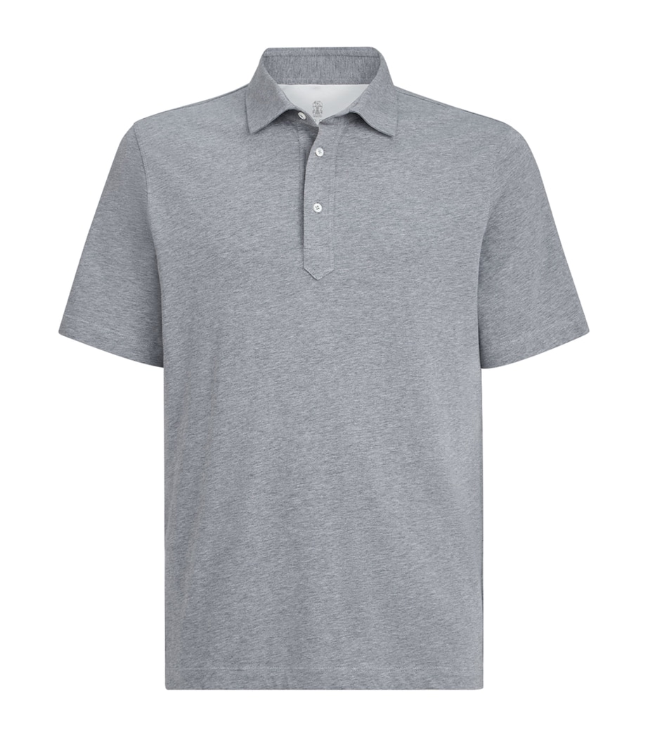 Brunello Cucinelli Mens Cotton Jersey Polo Shirt Image 1