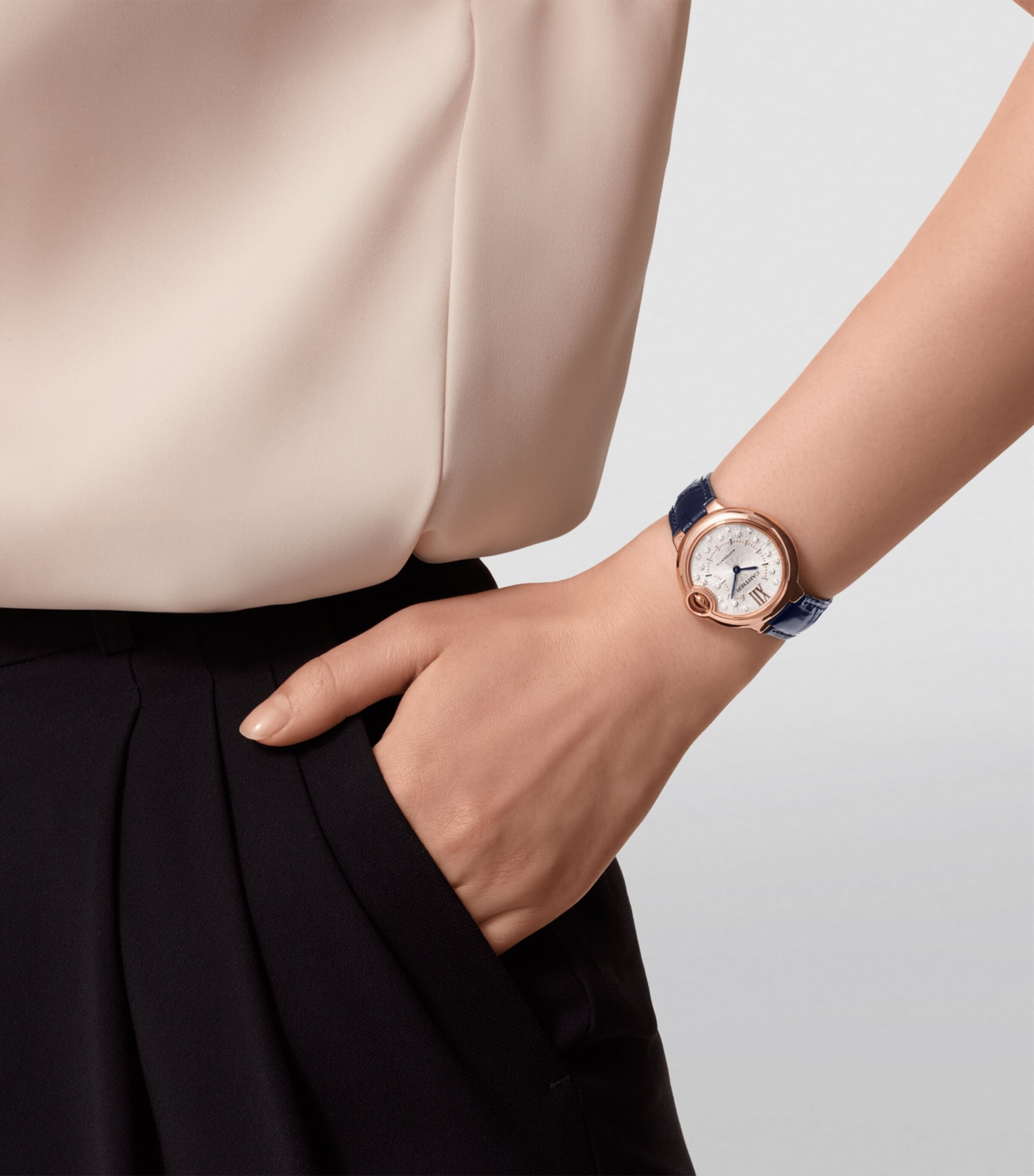 Cartier Rose Gold and Diamond Ballon Bleu de Cartier Watch 33mm Grey Image 2