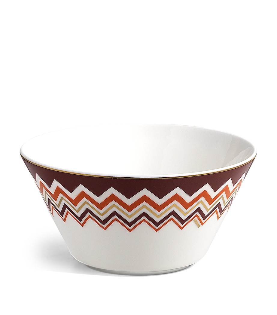 Porcelain Zigzag Fruit Bowl (12.5cm) MULTICOLOR Image 1
