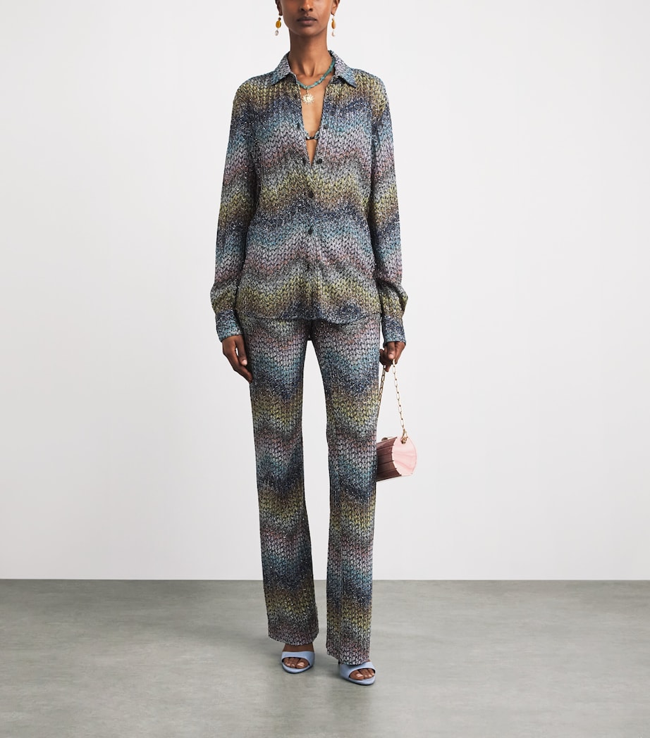 Missoni Womens Metallic Zigzag Shirt Smsns Mlt Bl Ylw Vlt Image 2