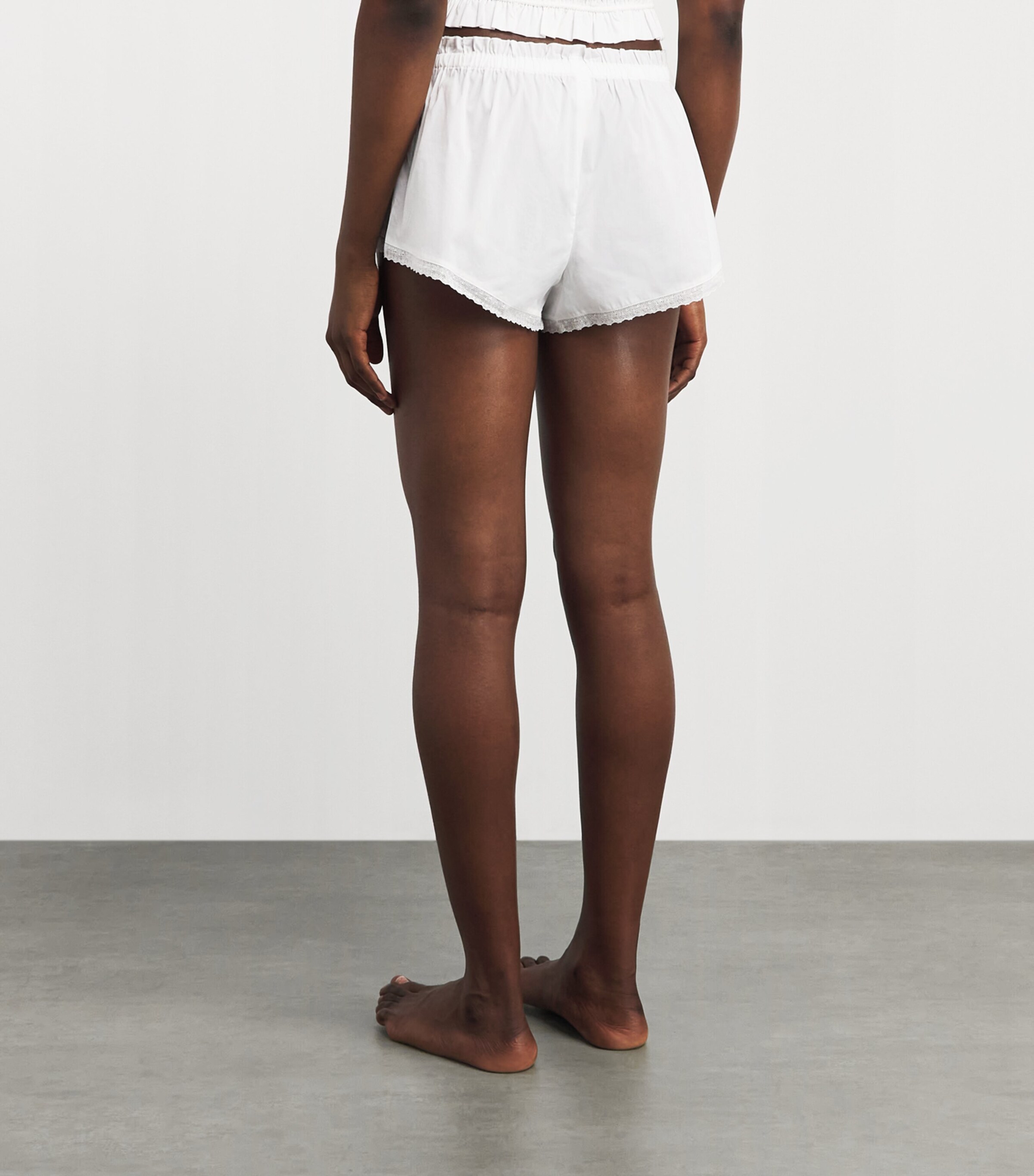 Skims Womens Cotton-Blend Poplin Apparel Shorts Snow Image 5