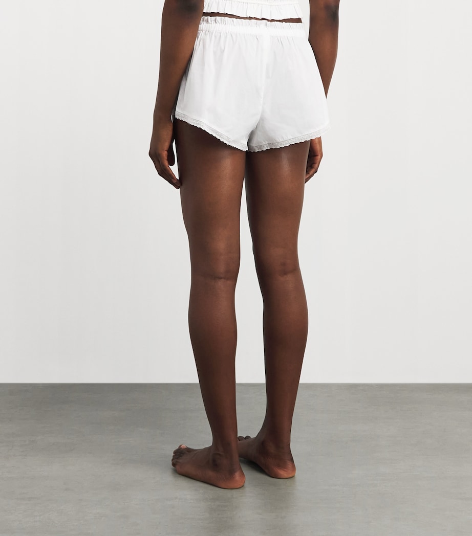 Skims Womens Cotton-Blend Poplin Apparel Shorts Snow Image 5
