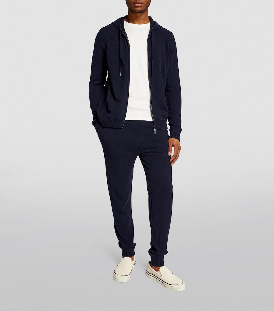 Derek Rose Mens Cashmere Finley Zip-Up Hoodie Nav/navy Image 6