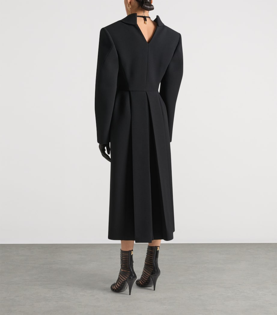 Wool-Blend Open-Back Tailored Coat BLACK Image 3