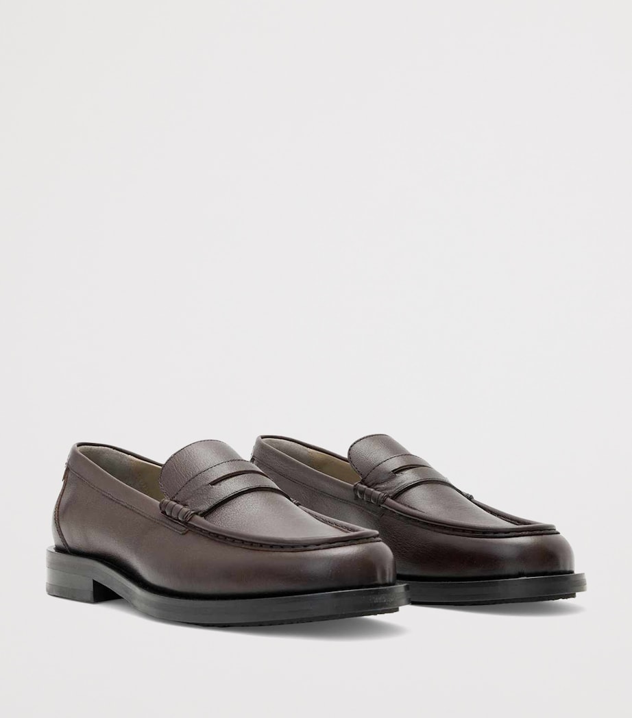 AllSaints Leather Bloom Loafers Oxblood Red Image 4
