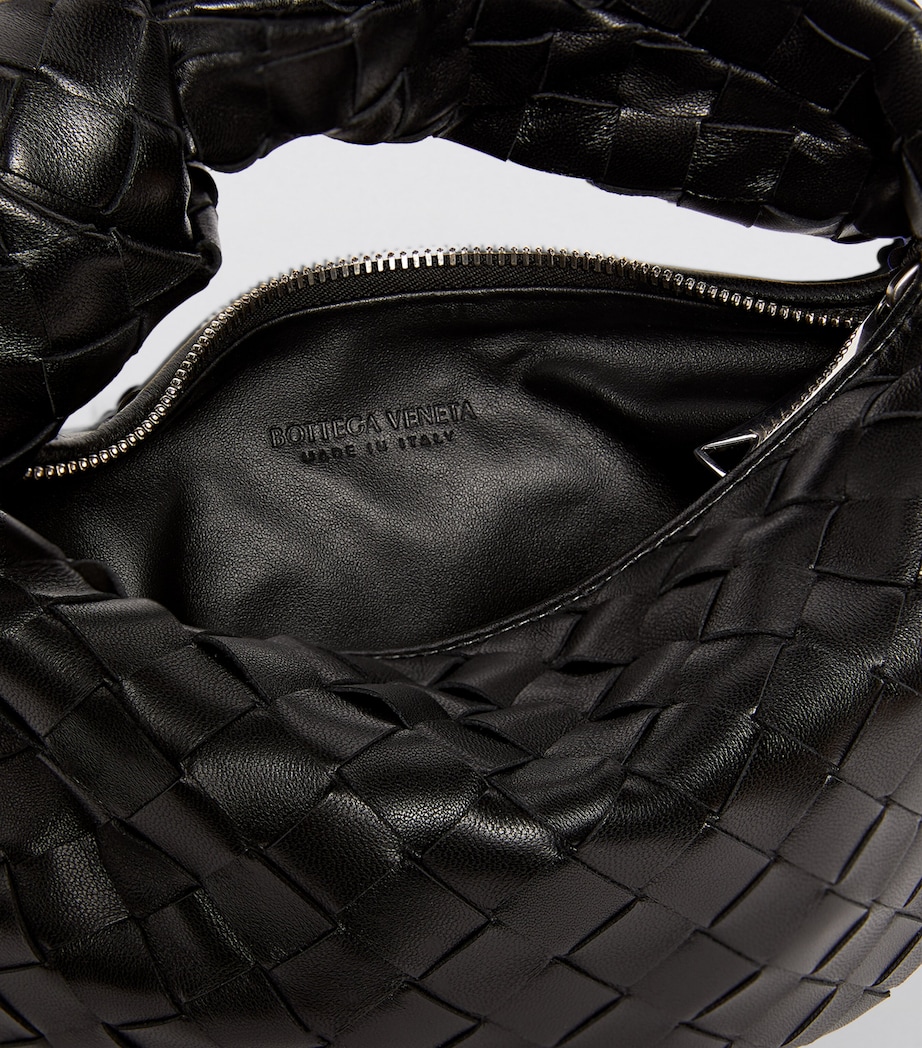 Leather Jodie Top-Handle Bag BLACK-SILVER Image 4