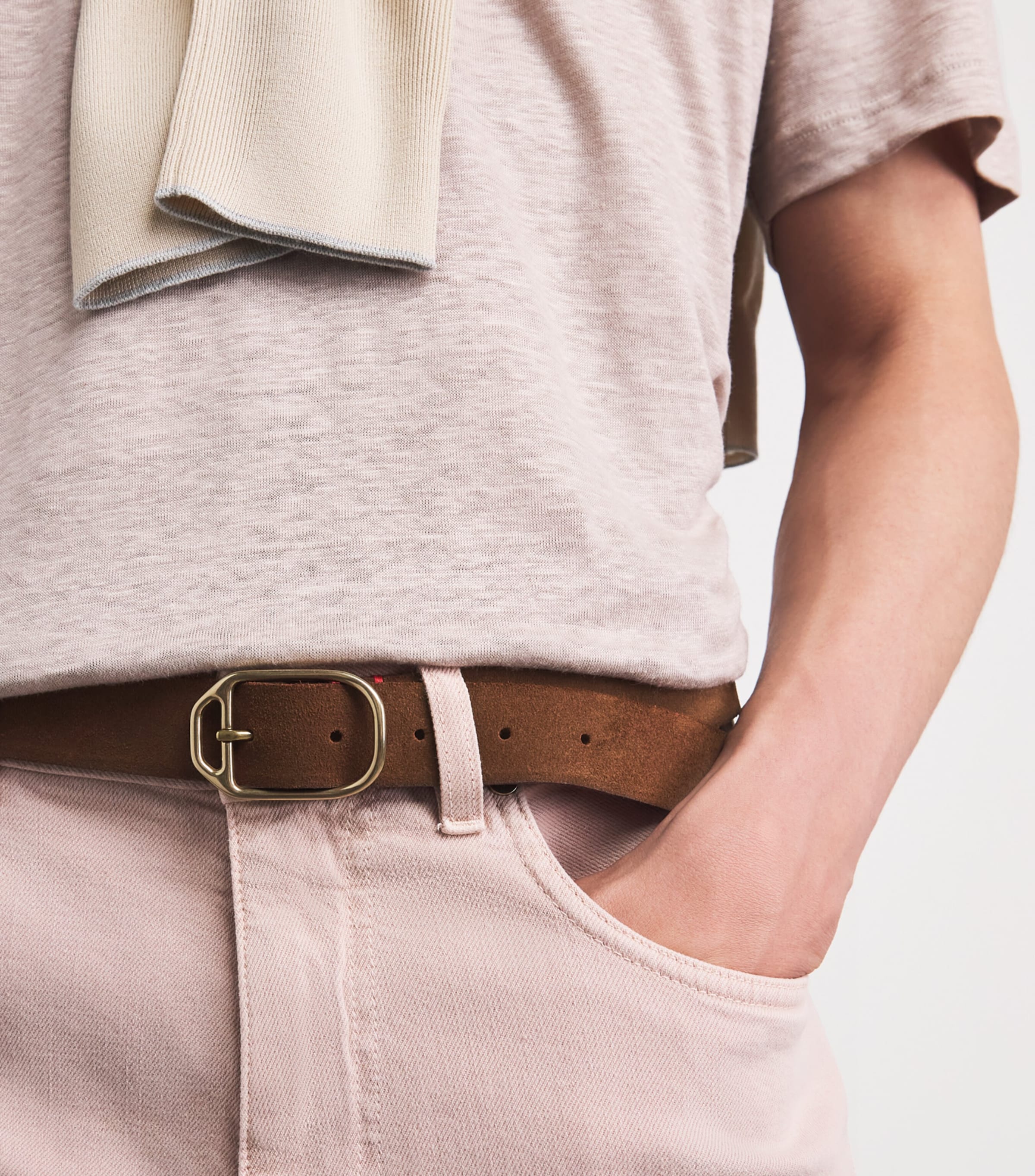 Eleventy Suede Belt Cacao Image 2