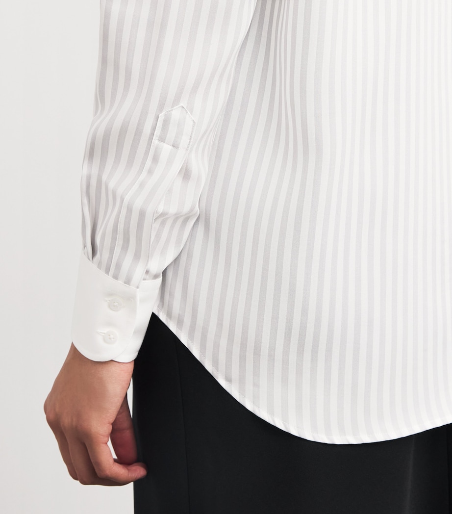 With Nothing Underneath Womens Tencel The Boyfriend Shirt Silver Stripe Image 6