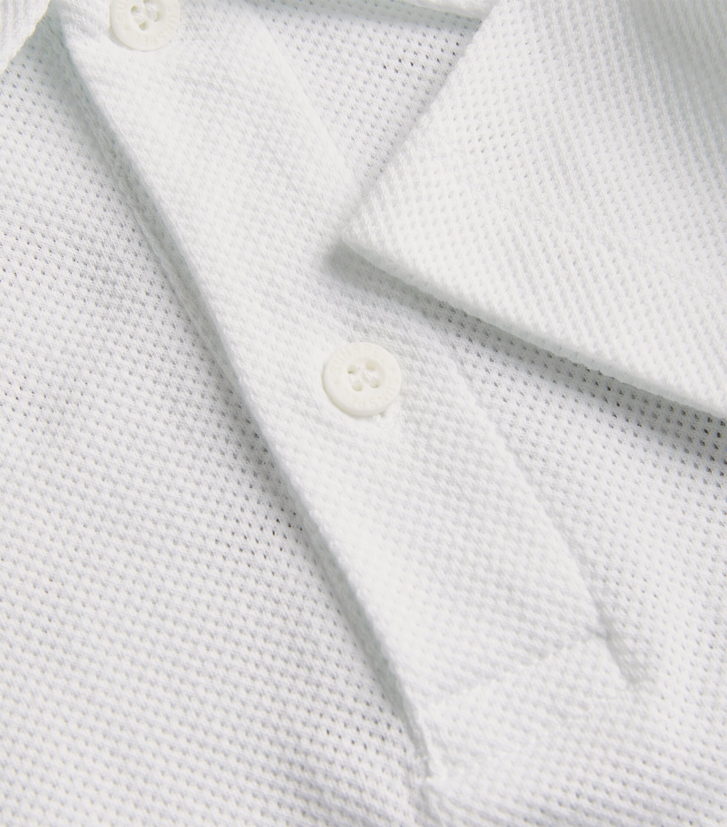 Sunspel Mens Supima Cotton Riviera Polo Shirt Whaa White Image 5