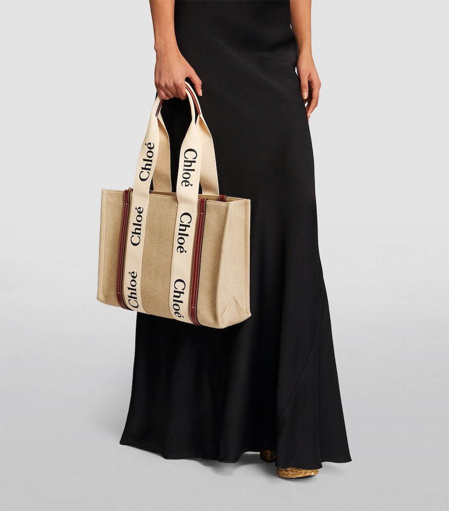Medium Woody Tote Bag WHITE  BROWN 1 Image 5