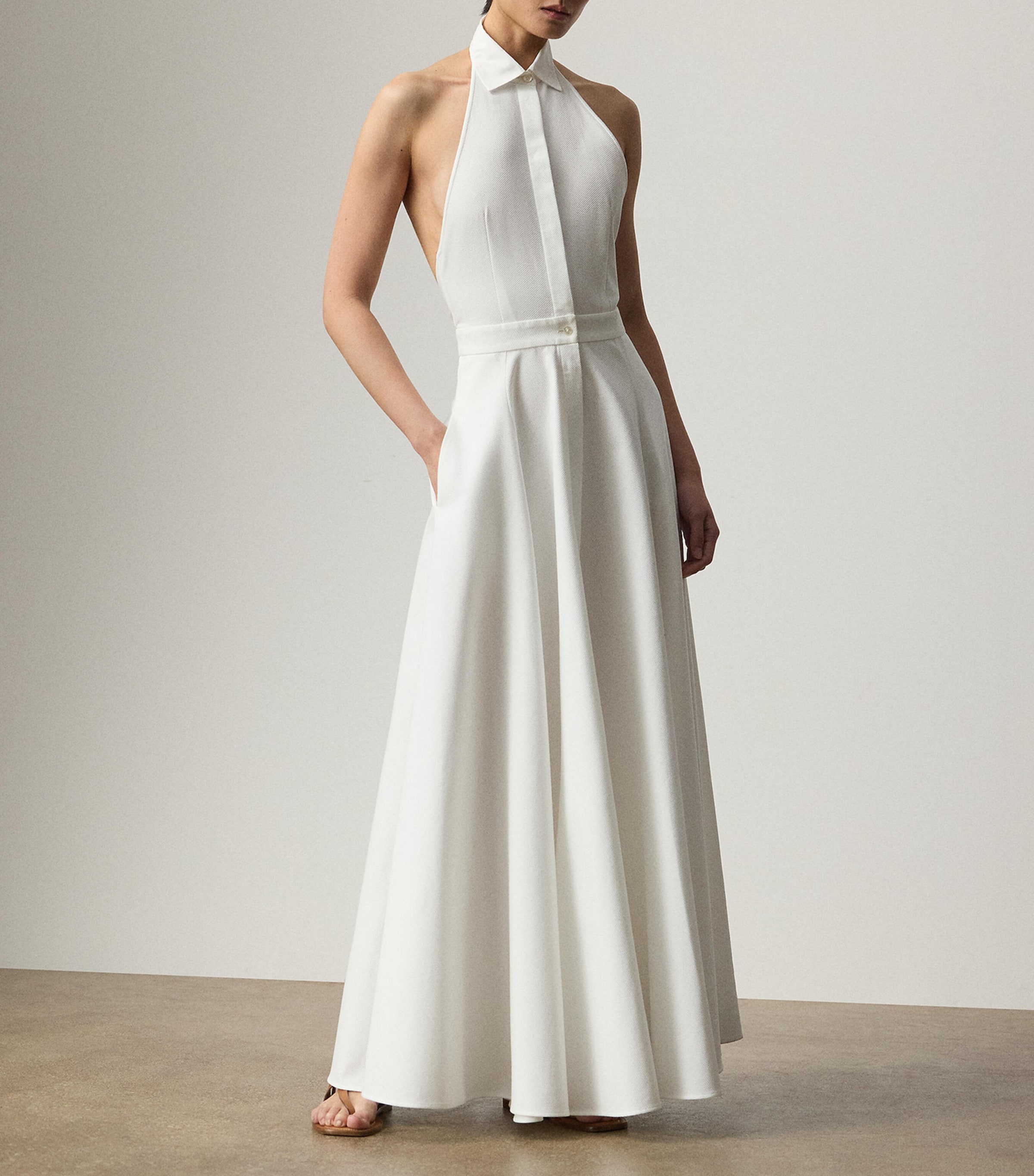 Cotton Piqué Eldred Maxi Dress WHITE Image 5