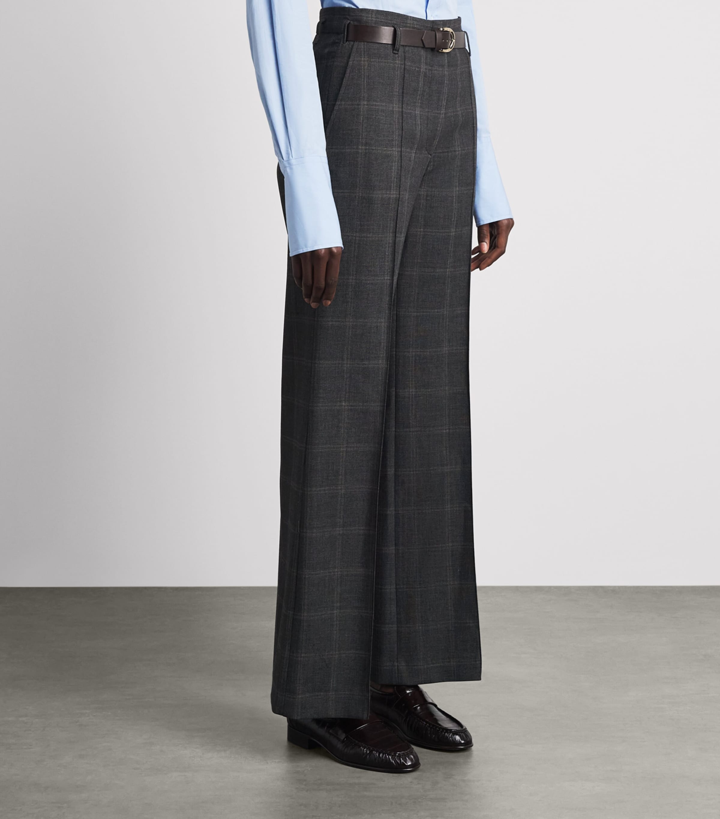 Sandro Paris Womens Check Trousers Grey Image 4